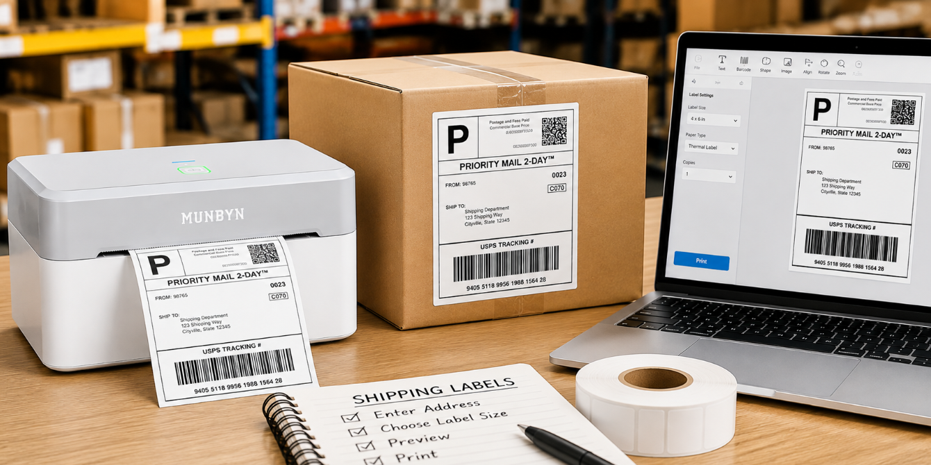 How to Make a Shipping Label with thermal printer