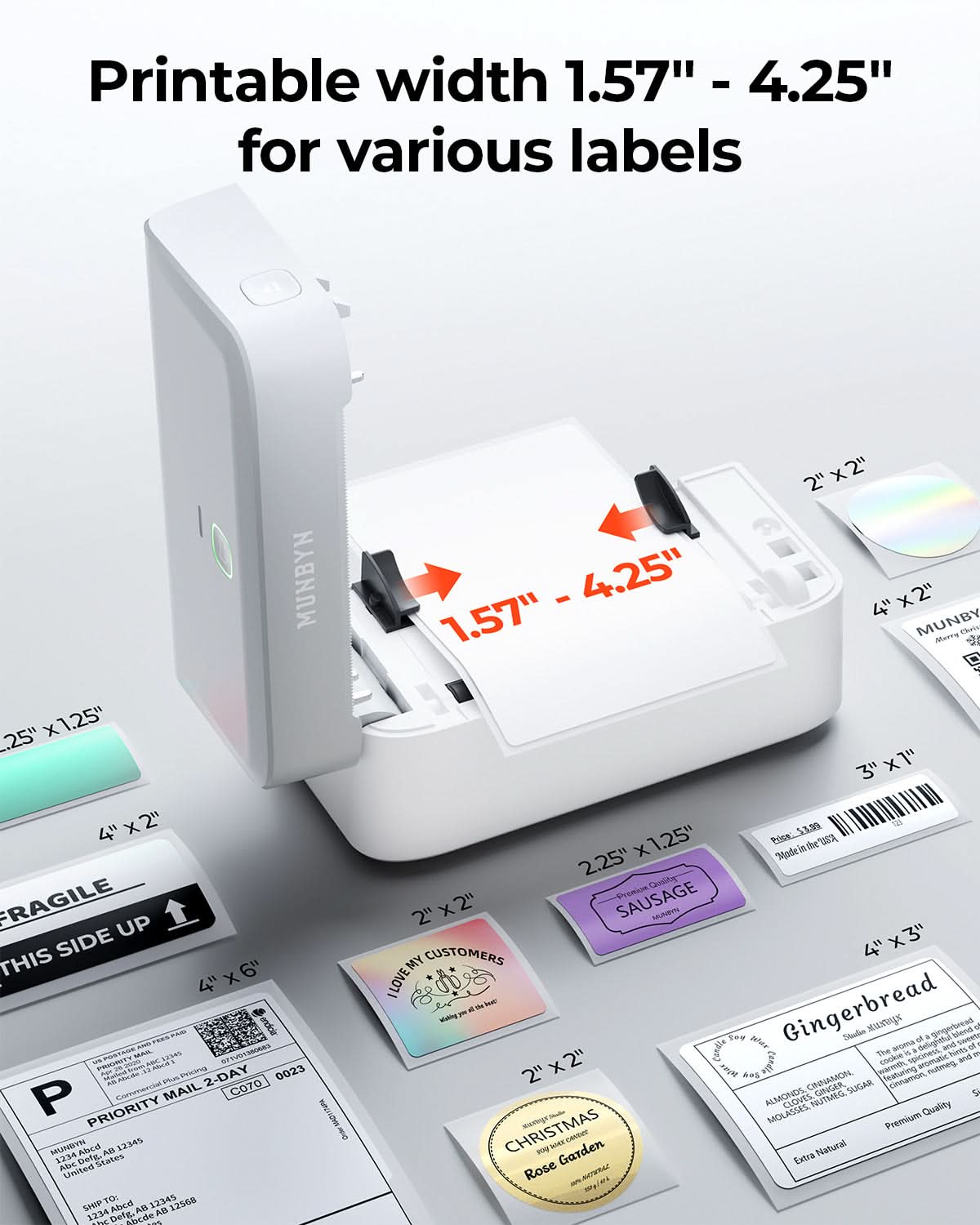 MUNBYN RealWriter 403B Bluetooth Thermal Label Printer Kits