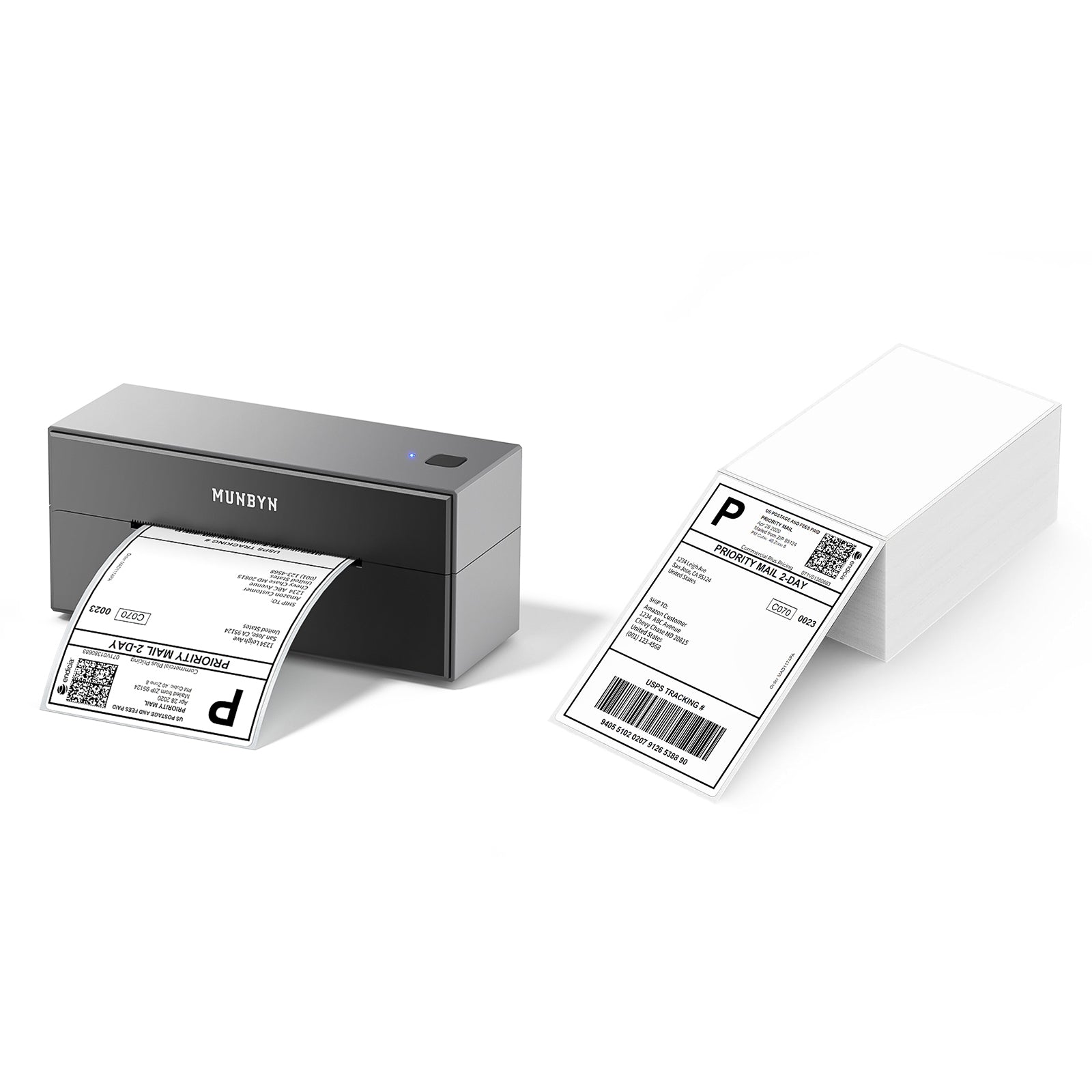 MUNBYN RealWriter 129B Bluetooth Thermal Label Printer| Black