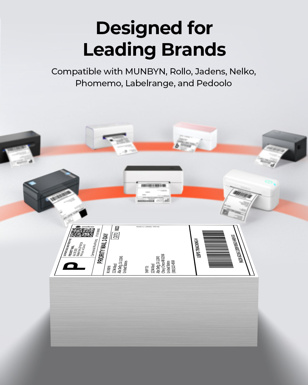 MUNBYN 4x6 Fan-Fold Direct Thermal Shipping Labels for Ecommerce Orders
