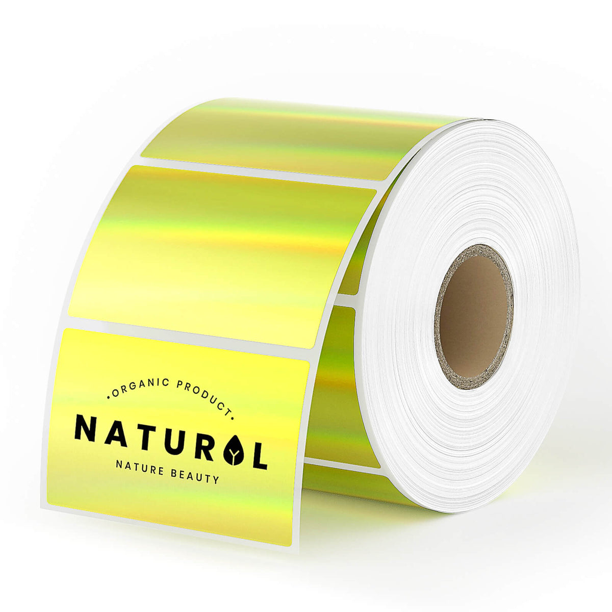 MUNBYN 2.25x1.25" Laser Gold Square Stickers | 500 Labels Per Roll