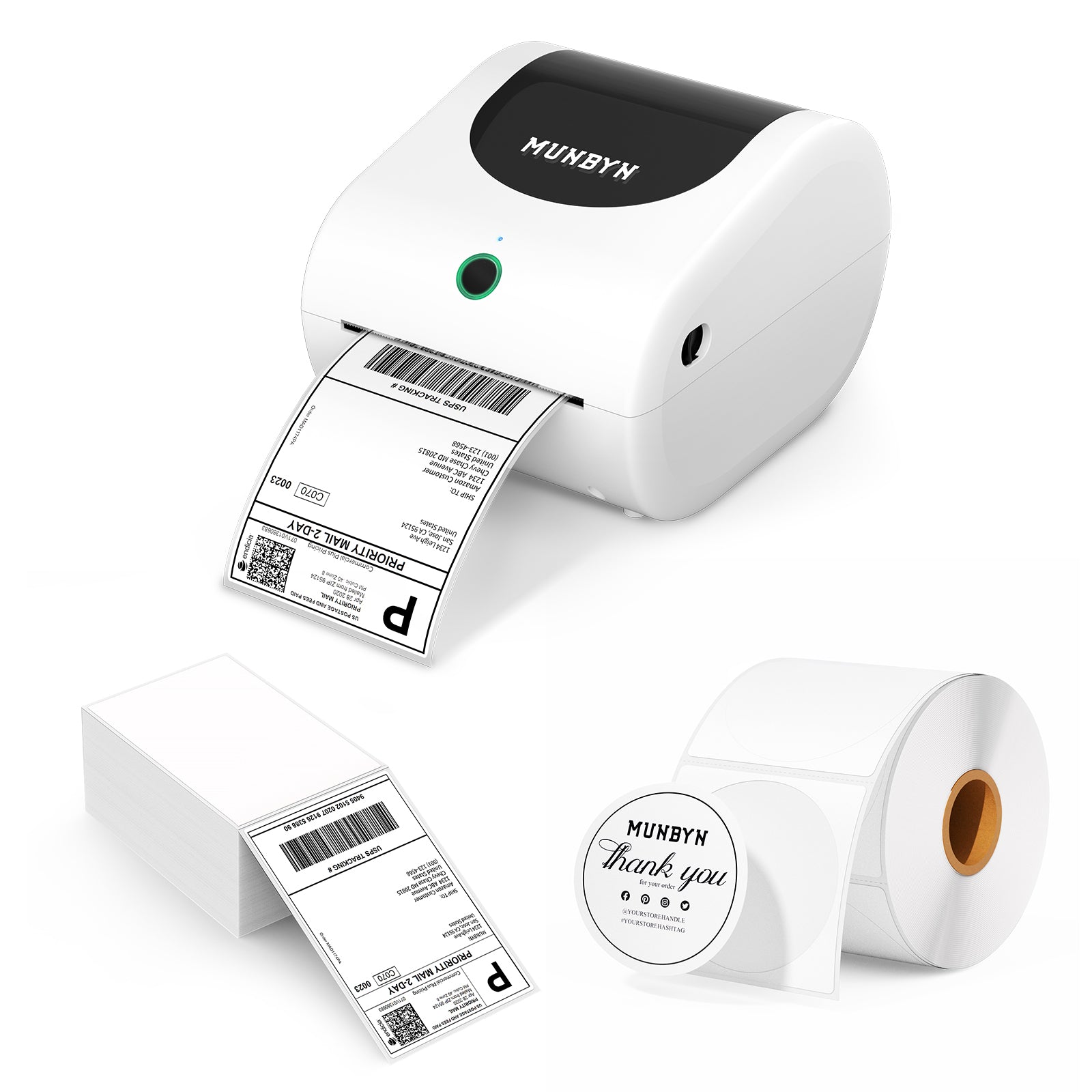 MUNBYN RW411B Bluetooth Shipping Label Printer Kits