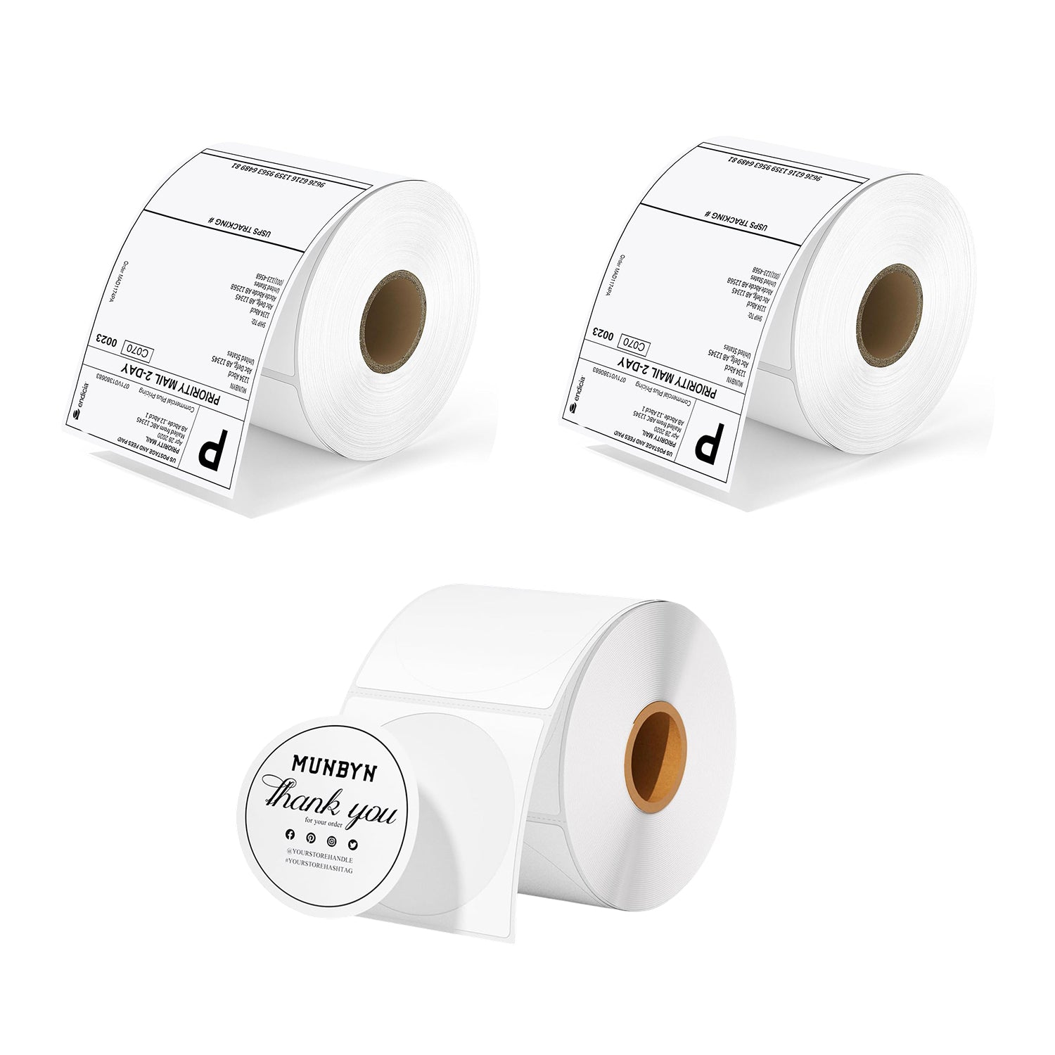 MUNBYN Everyday Label Refill Kit for Growing Businesses