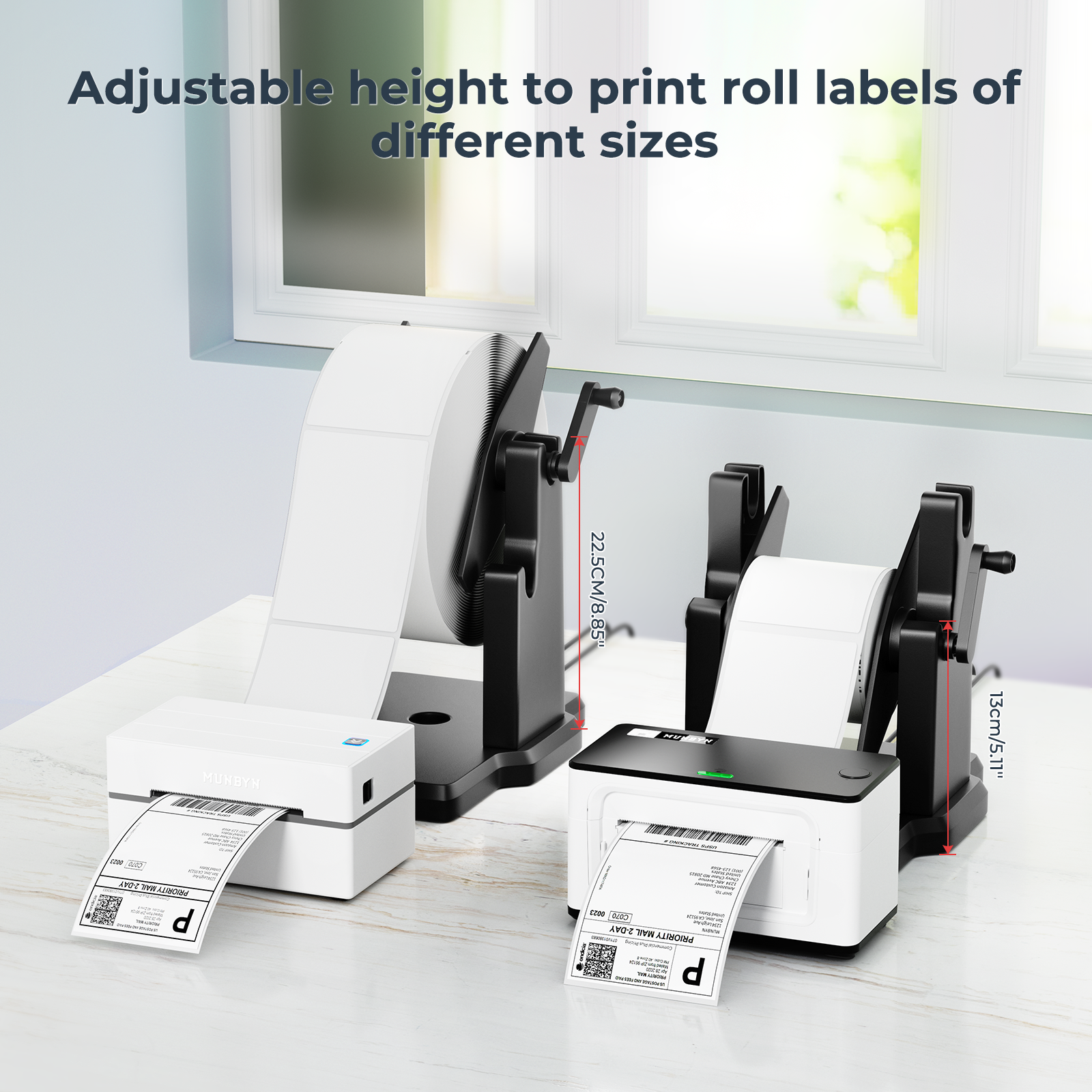 MUNBYN Roll and Fan-Fold 2 in 1 Label Holder