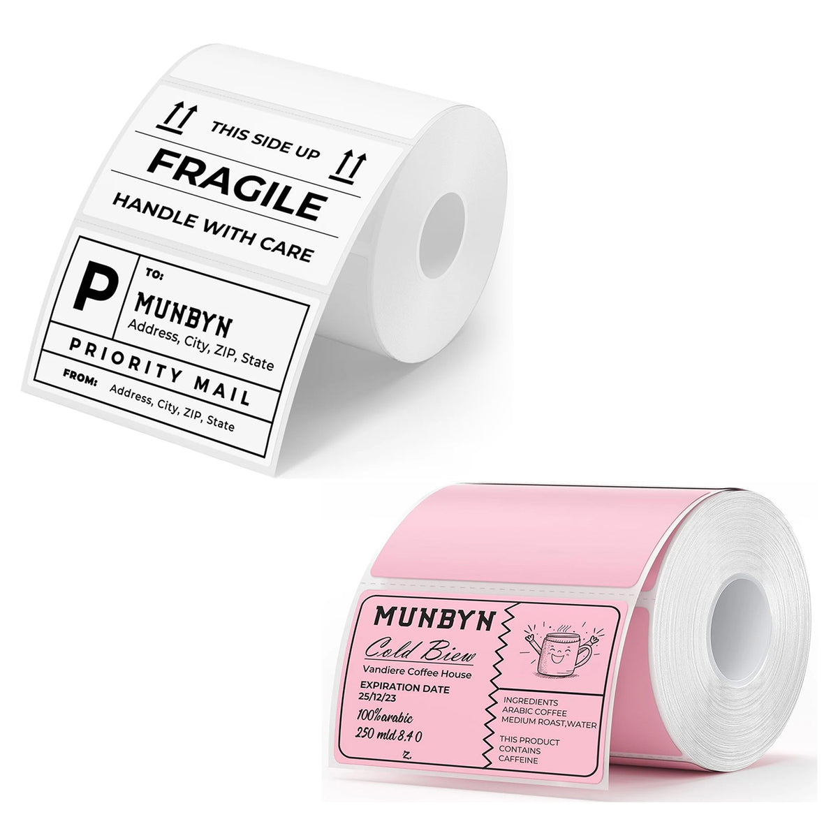 MUNBYN 3" x 2" Rectangle Thermal Labels for Barcode, Address and Multi-Purpose Use