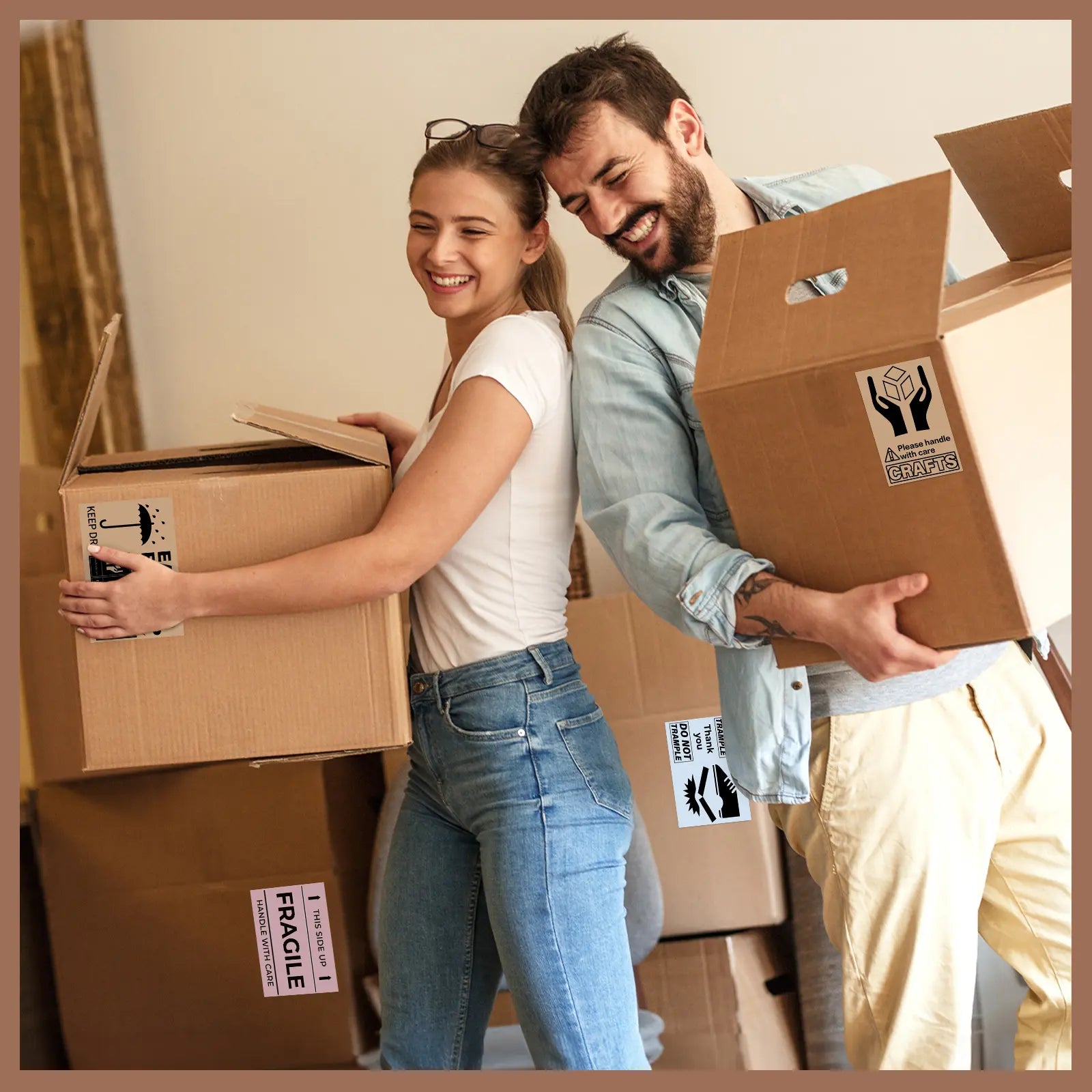 4" x 6" Fan-Fold Labels (Brown)