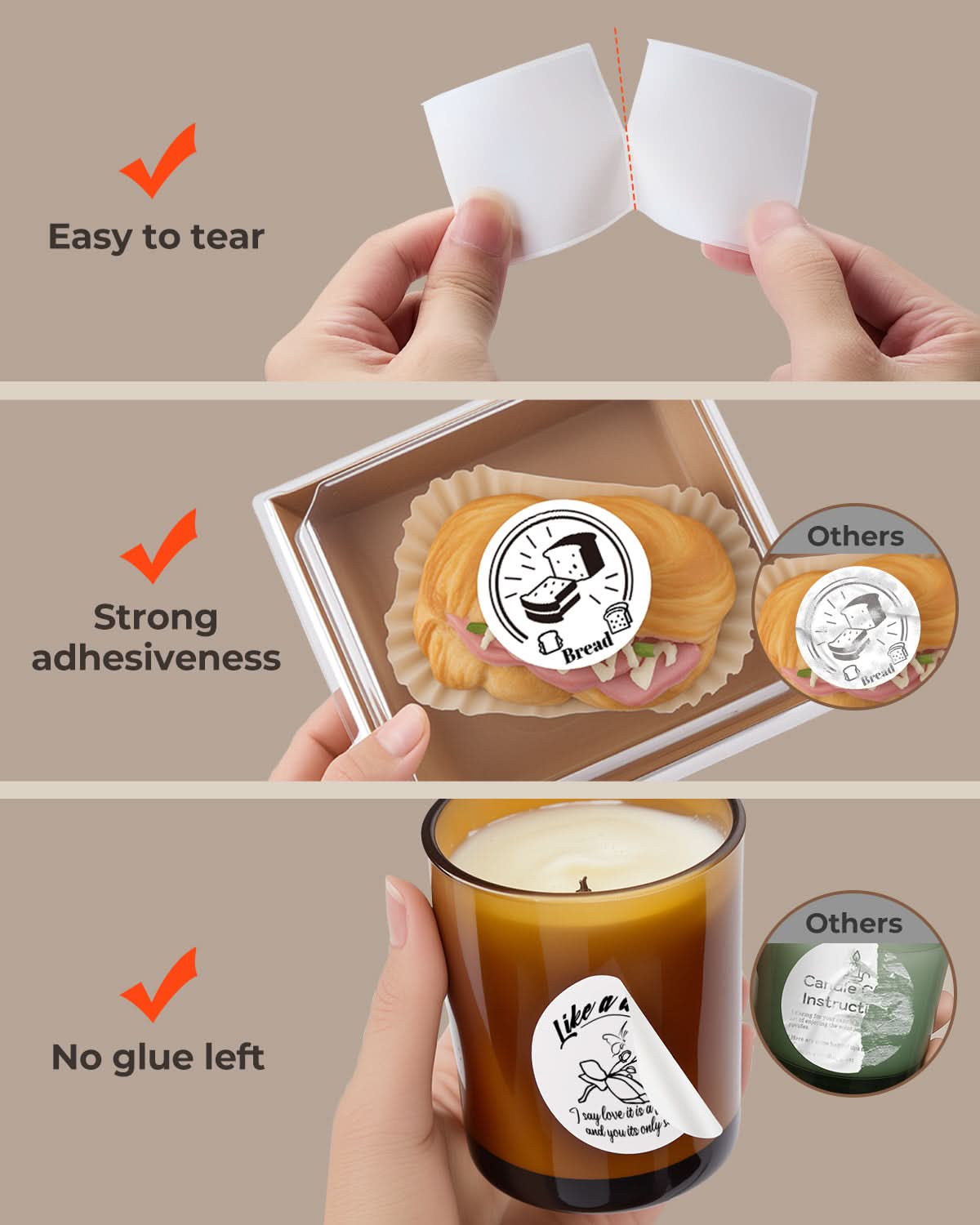 2" Circle White Labels