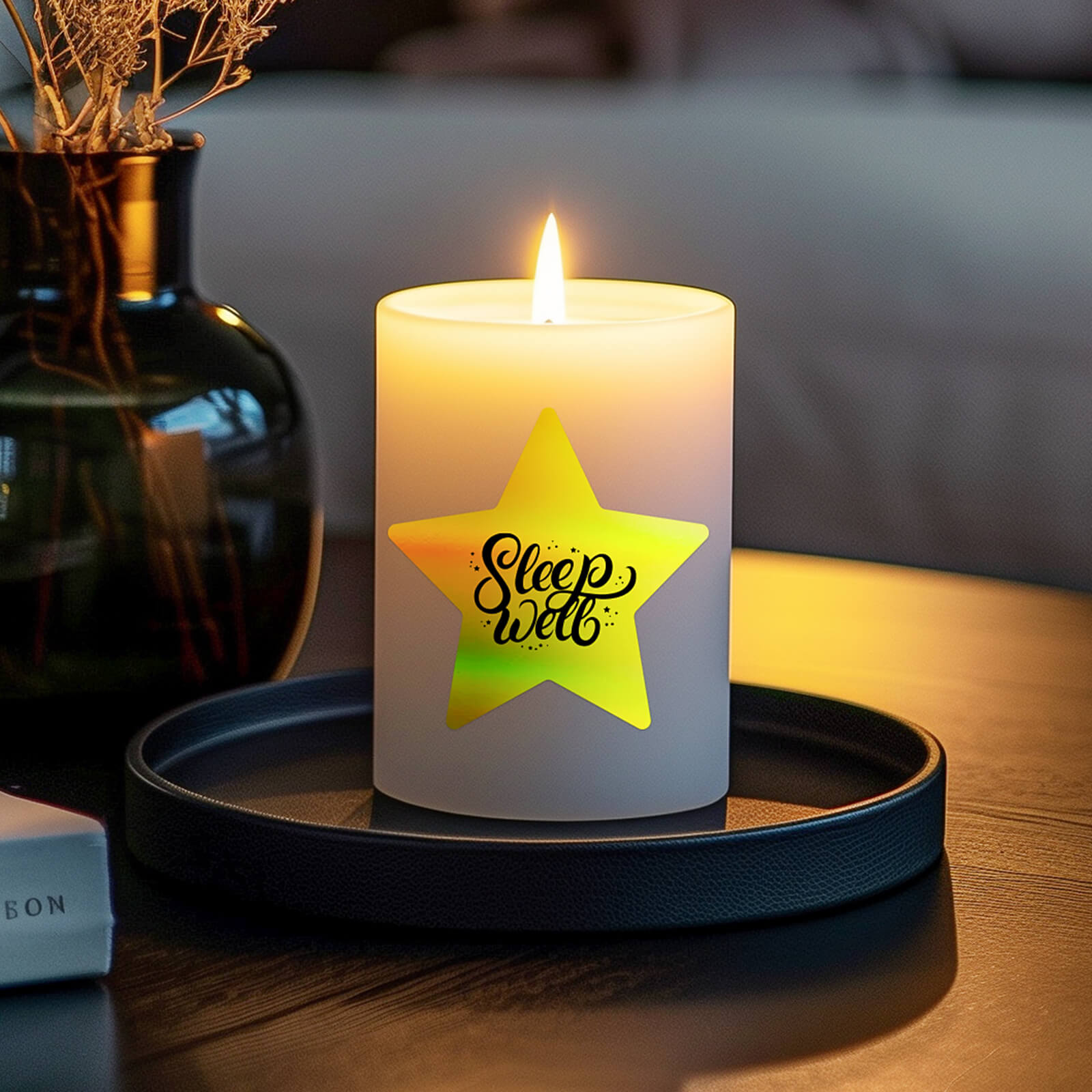 MUNBYN Golden Holographic Star Thermal Sticker Labels