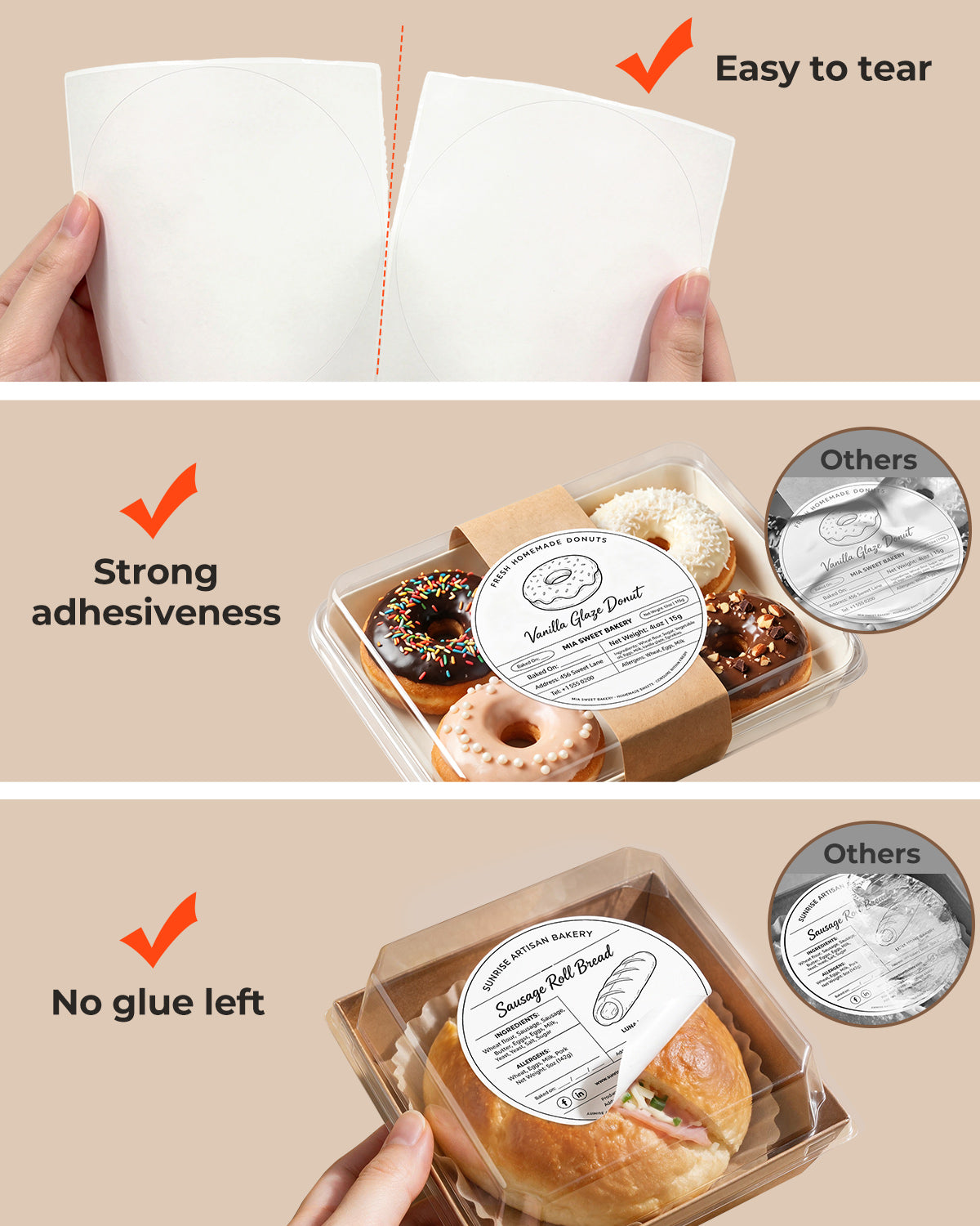 MUNBYN 4"x 4" Perforated Generic Thermal Labels for Small Business & Bakery