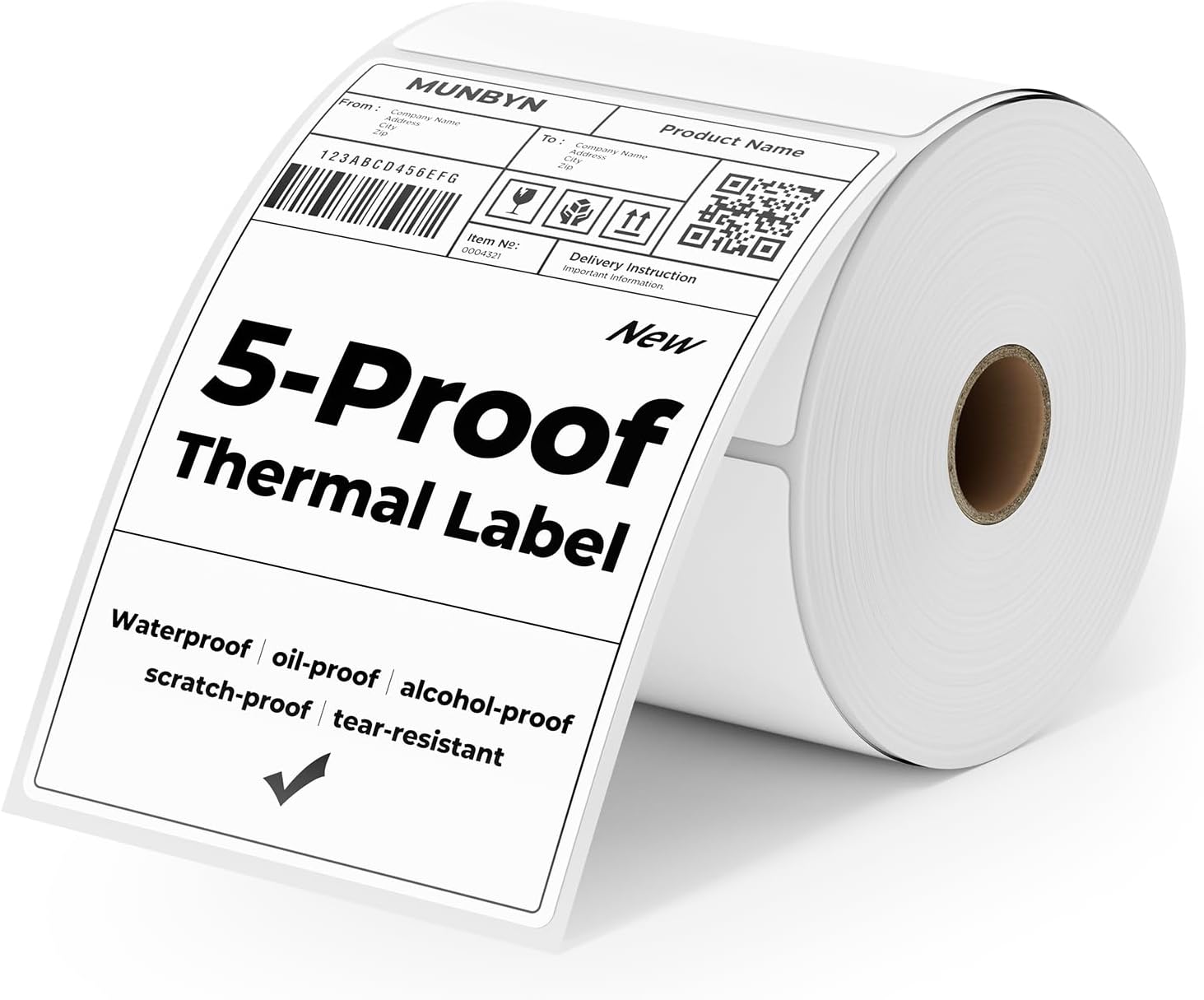 MUNBYN 4"x6" Direct Thermal Shipping Label, 220 Labels/Roll