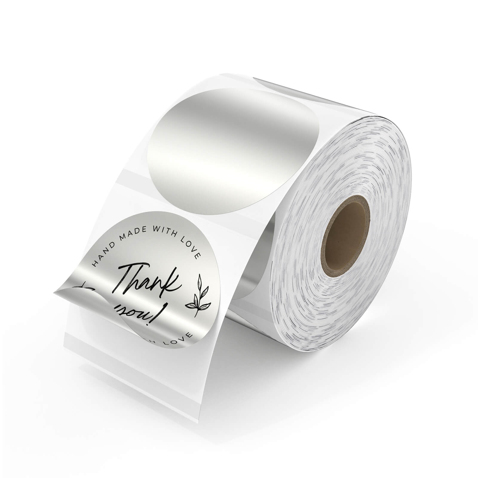 MUNBYN 2x2" Silver Circle Thermal Labels, 500 Labels/Roll