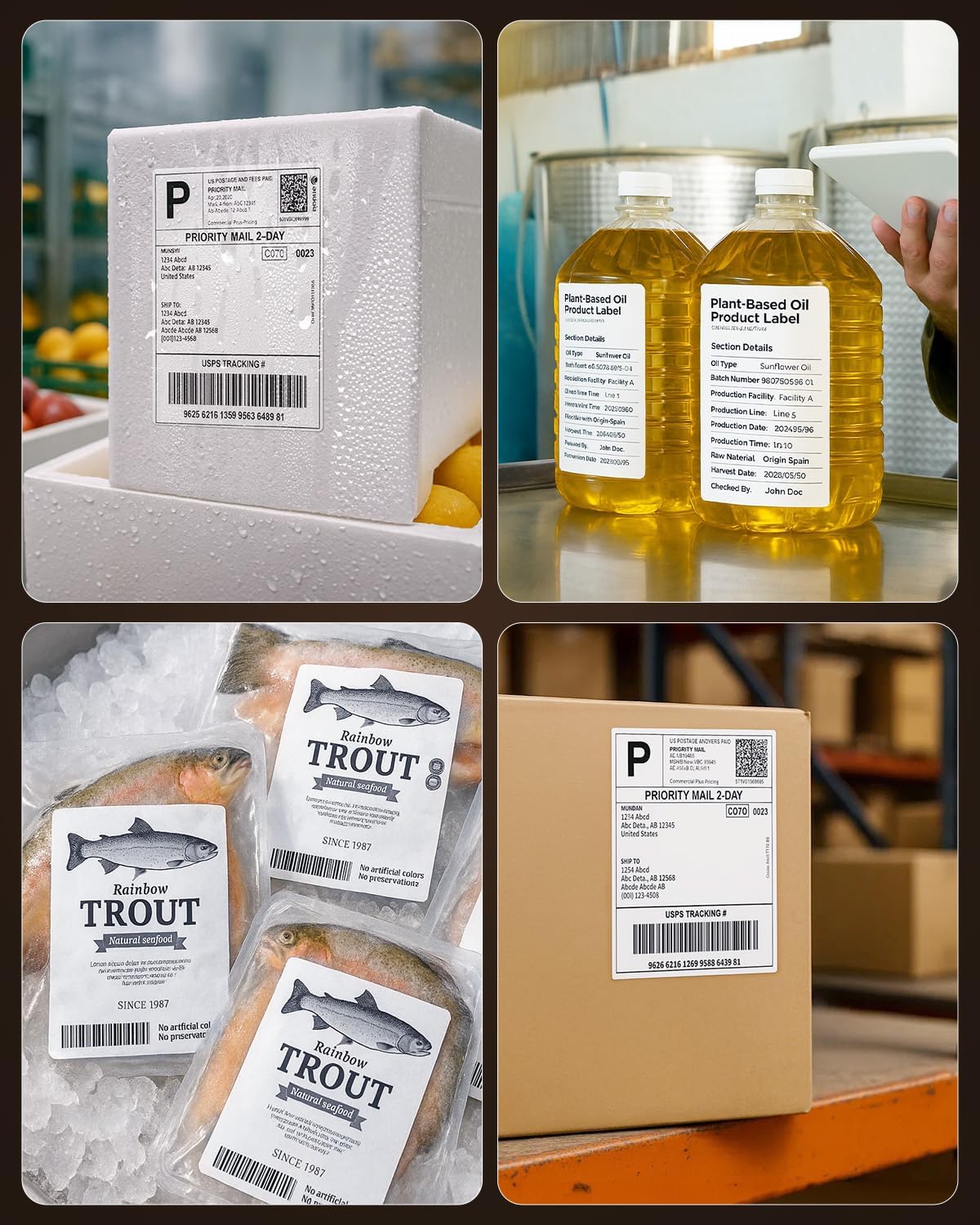 MUNBYN 4"x6" Direct Thermal Shipping Labels, 5-Proof Label Paper for Thermal Printers