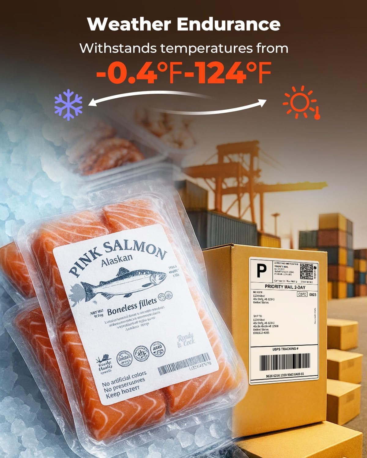 MUNBYN 4"x6" Direct Thermal Shipping Labels, 5-Proof Label Paper for Thermal Printers