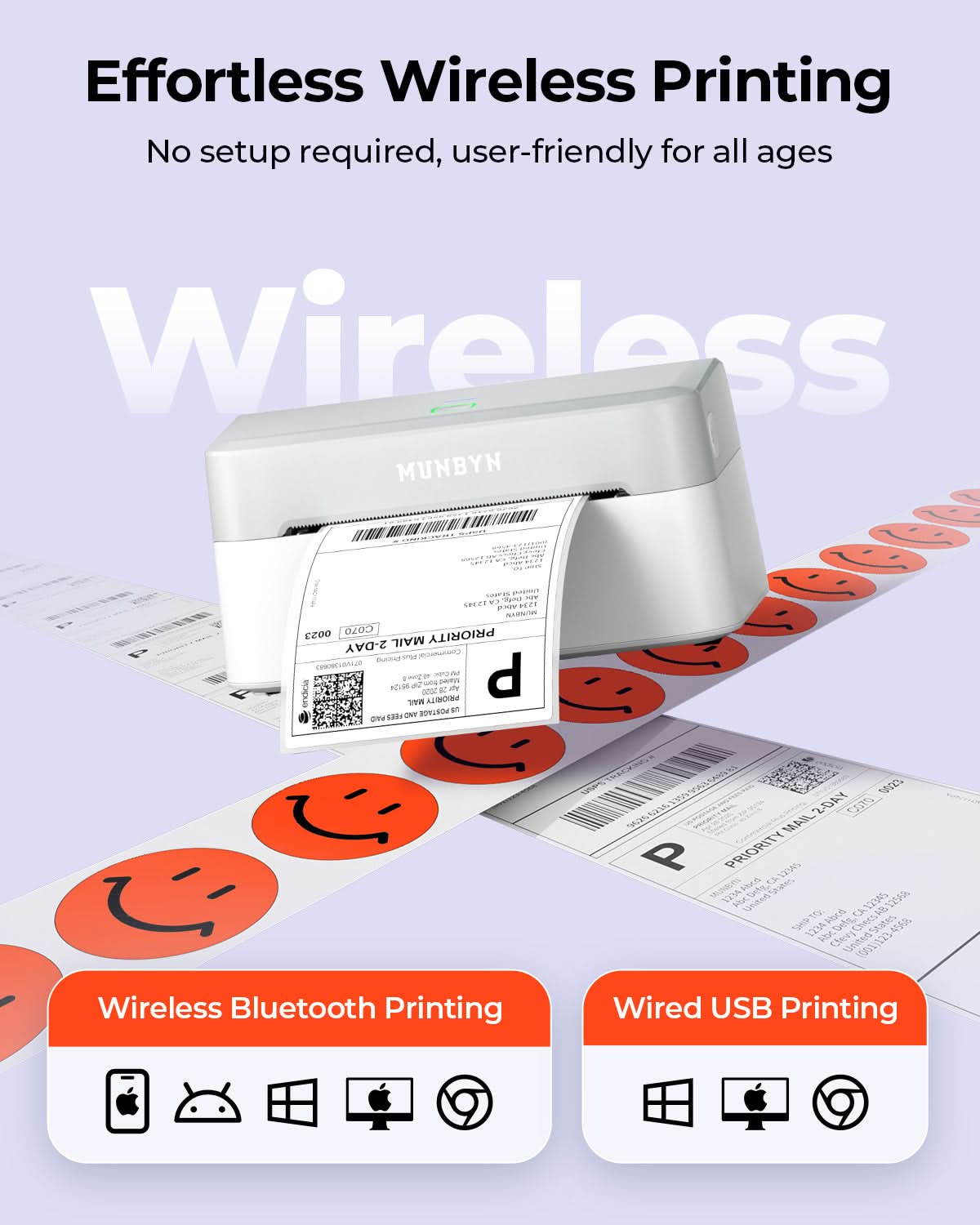MUNBYN RealWriter 403B Bluetooth Thermal Label Printer Kits