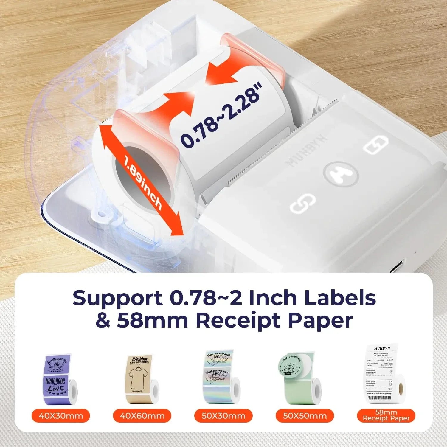 MUNBYN FM226 2in Bluetooth Portable Label Maker