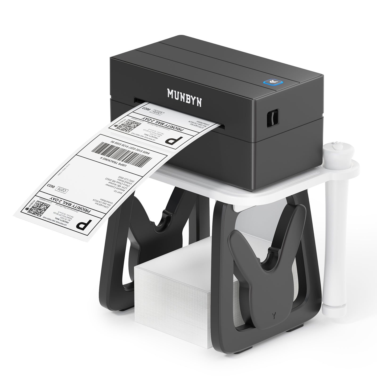 MUNBYN 3 in 1 Label Holder for Roll and Fan-Fold Labels
