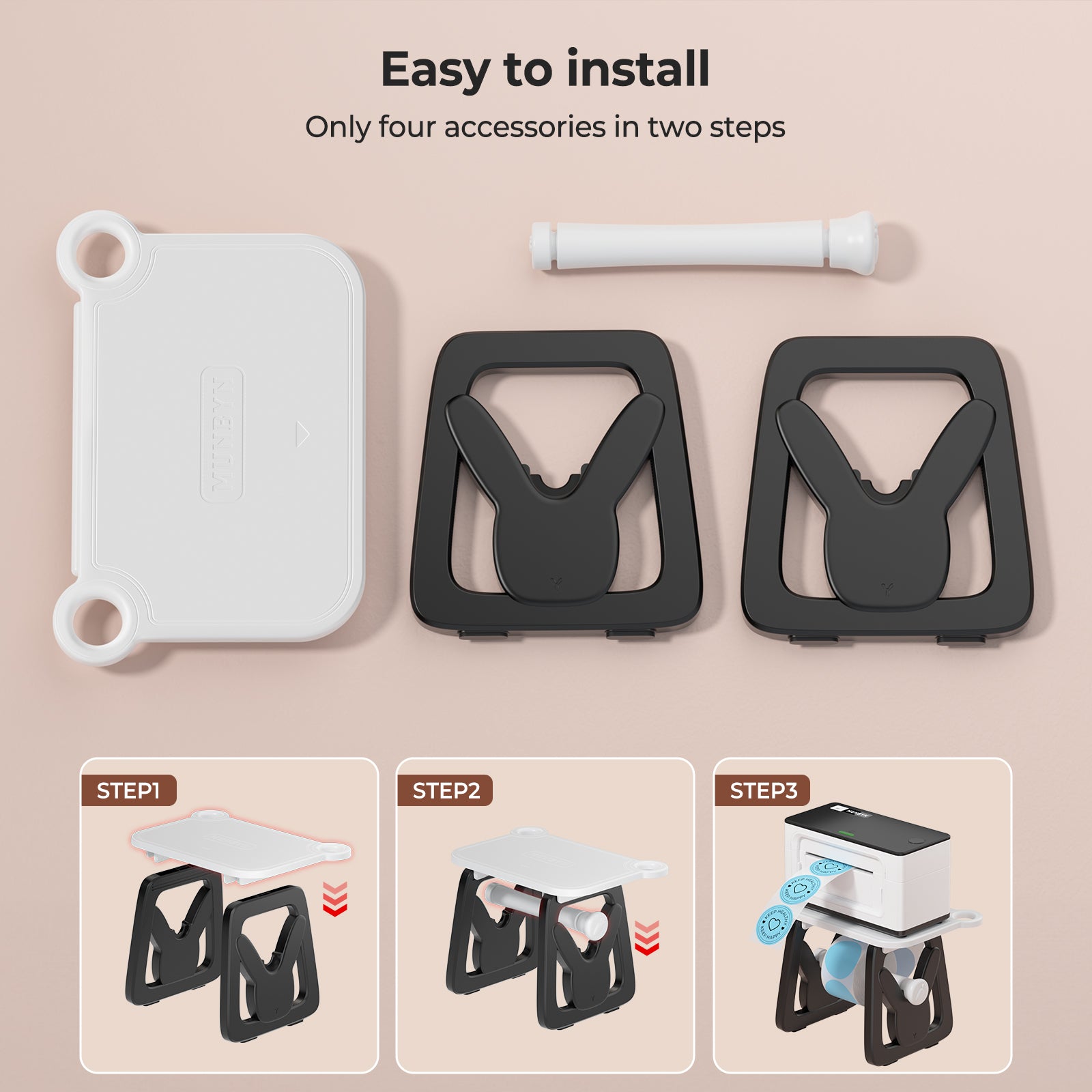 MUNBYN 3 in 1 Label Holder for Roll and Fan-Fold Labels