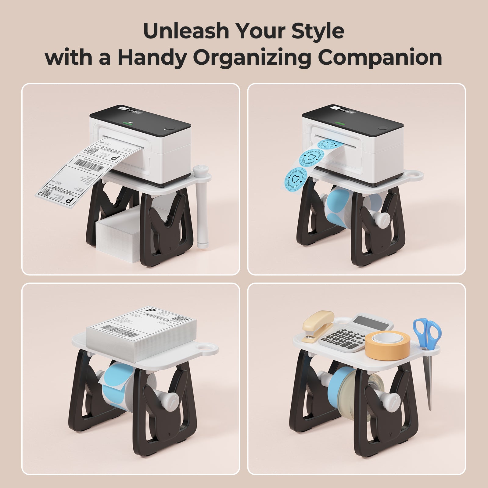 MUNBYN 3 in 1 Label Holder for Roll and Fan-Fold Labels