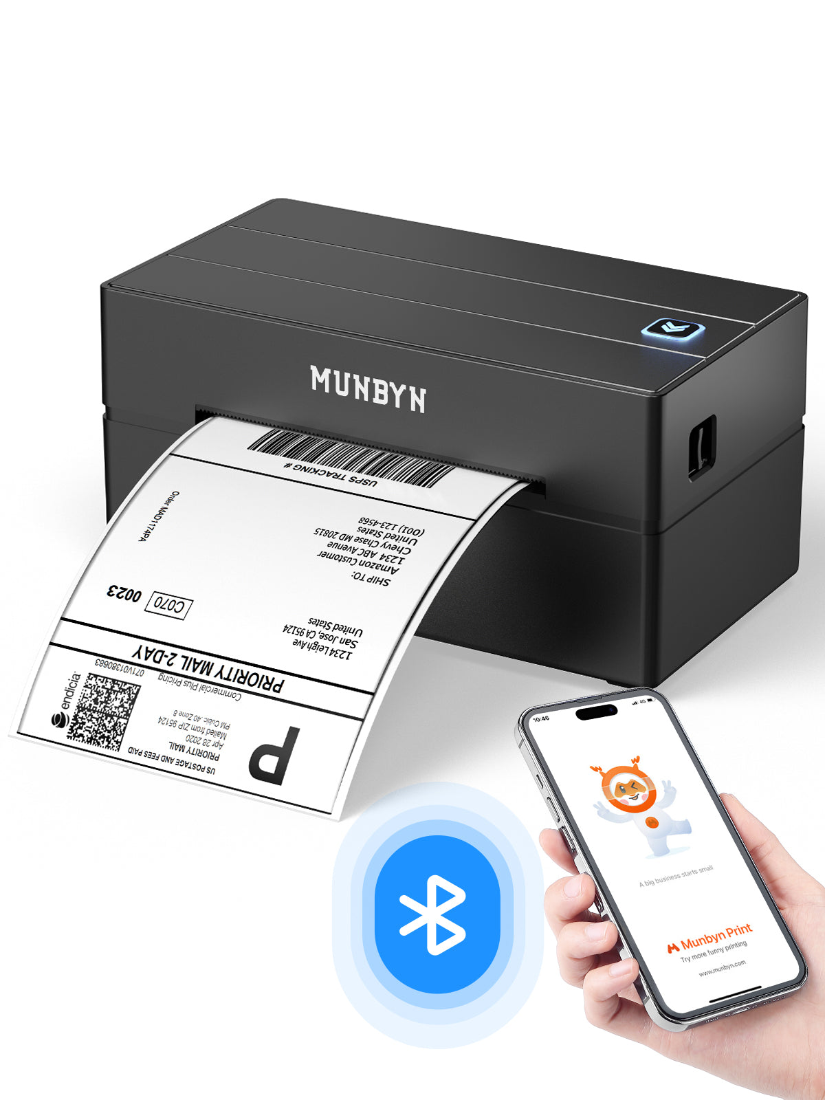 MUNBYN RealWriter 130B Bluetooth Thermal Label Printer
