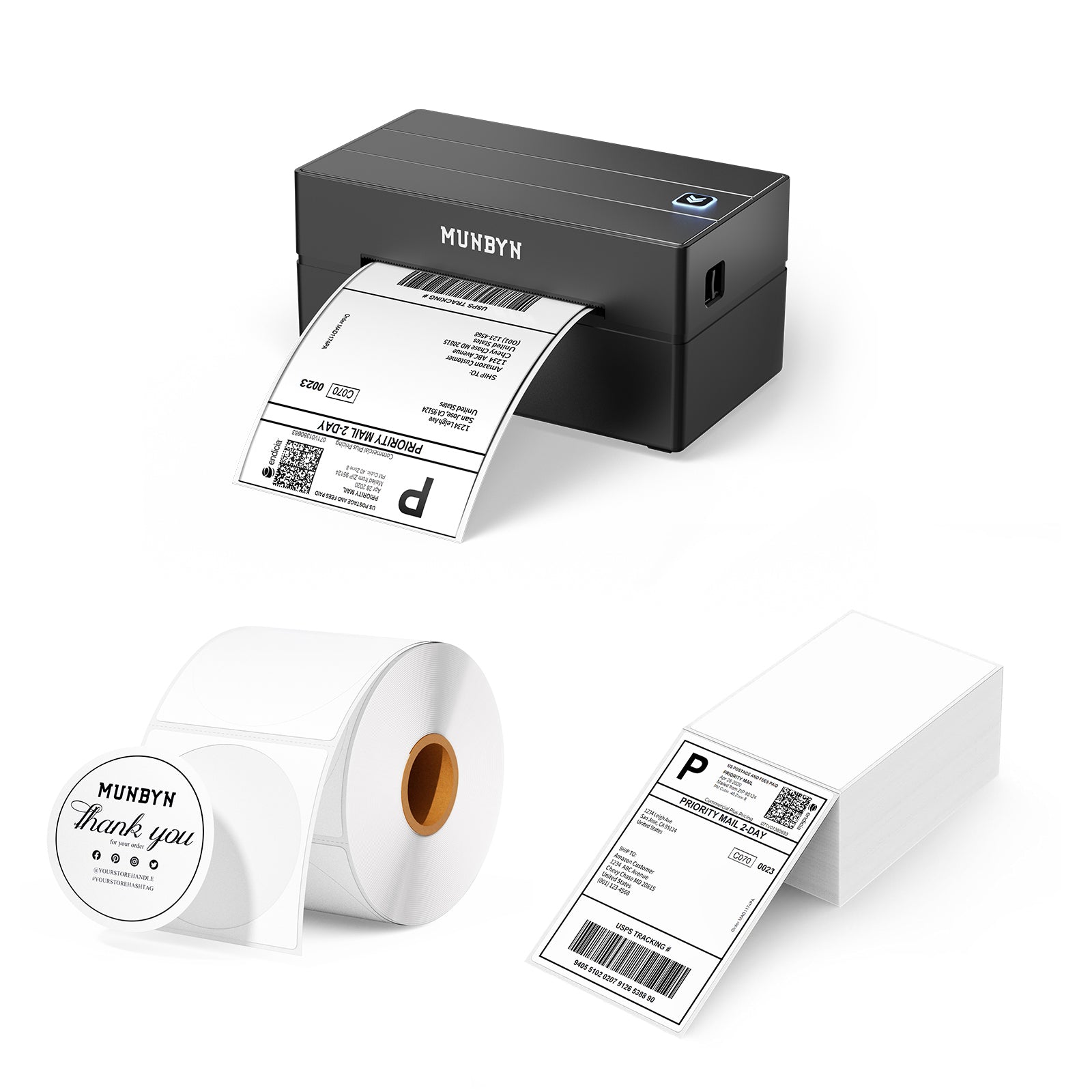 MUNBYN RealWriter 130B Bluetooth Thermal Printer Kits