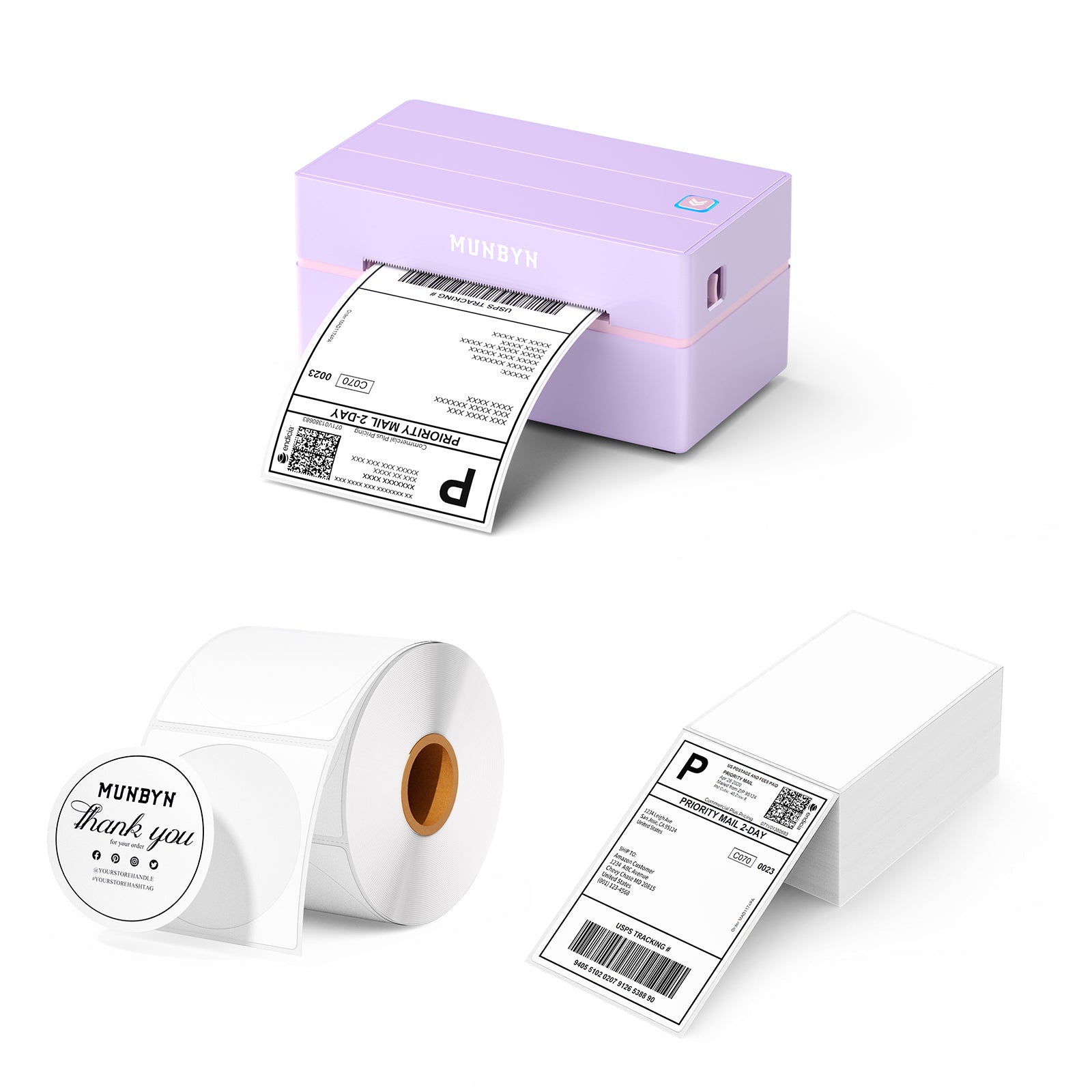 MUNBYN RealWriter 130B Bluetooth Thermal Printer Kits