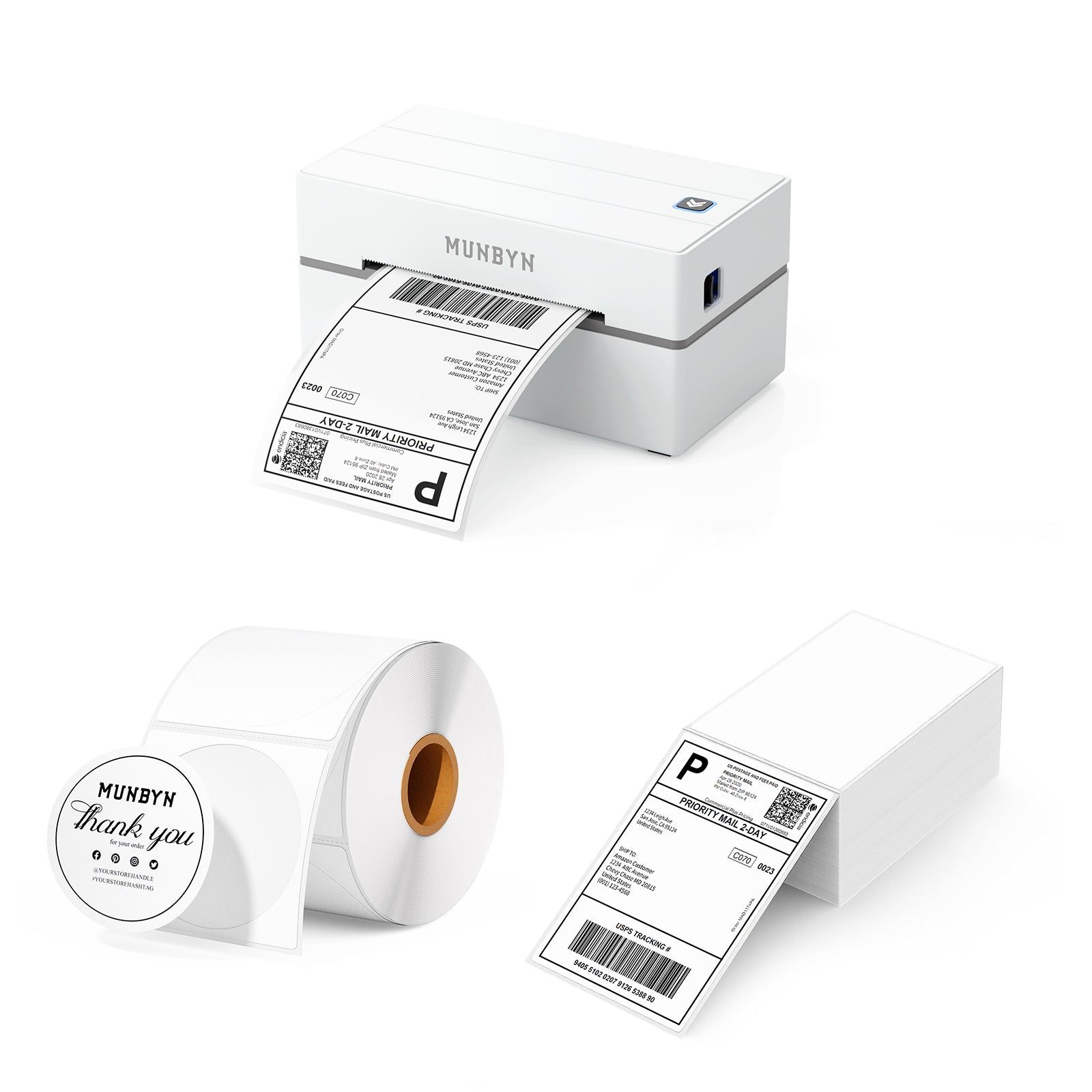 MUNBYN RealWriter 130B Bluetooth Thermal Printer Kits