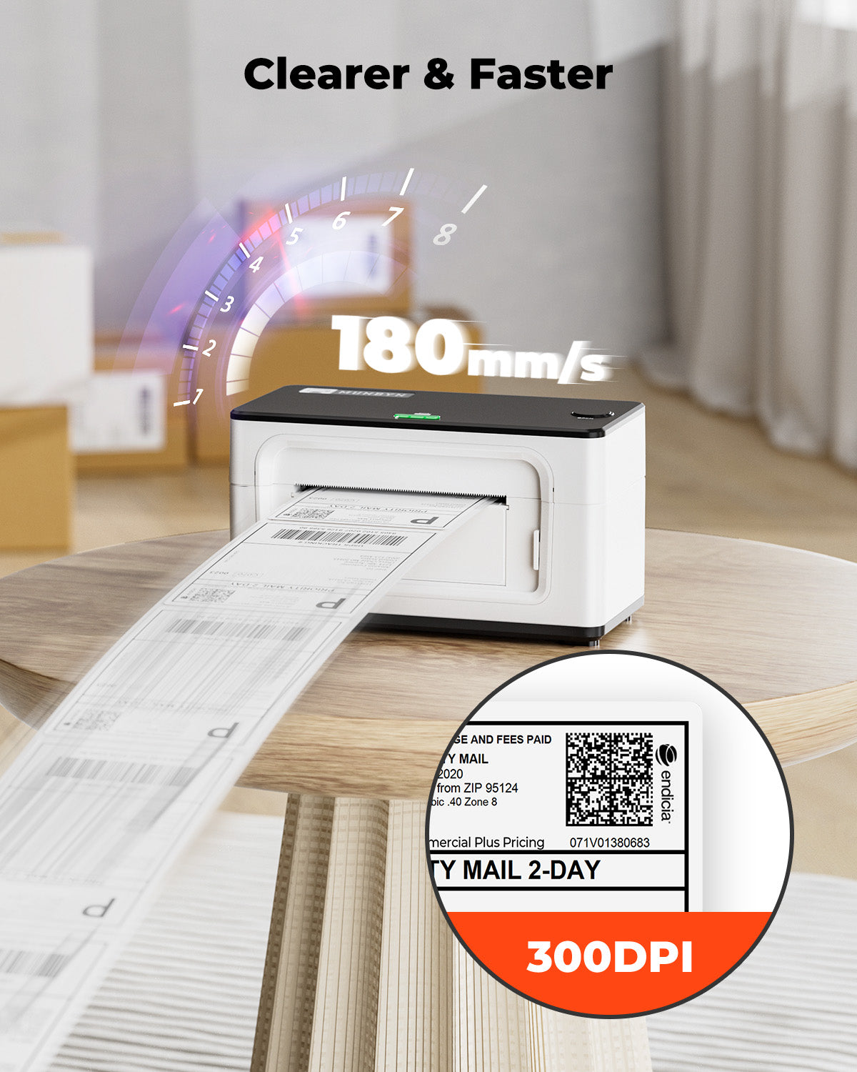 MUNBYN 941BP Bluetooth Thermal Label Printer 300DPI