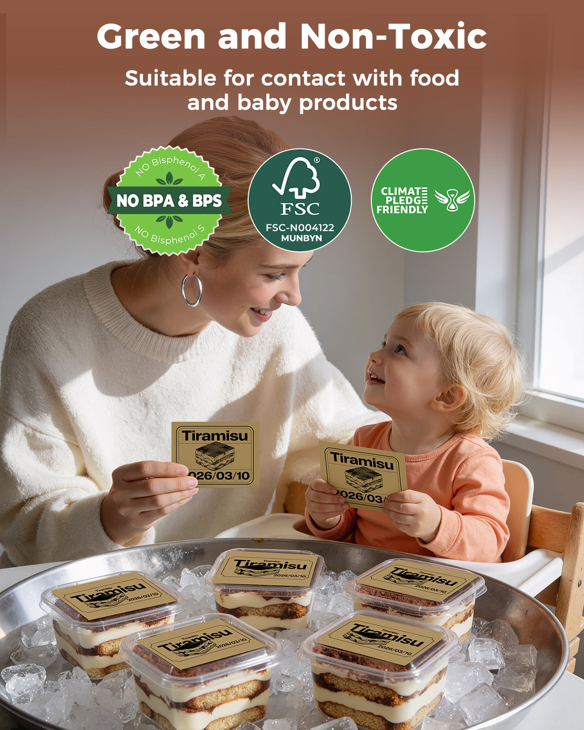 Brown Rectangle Labels