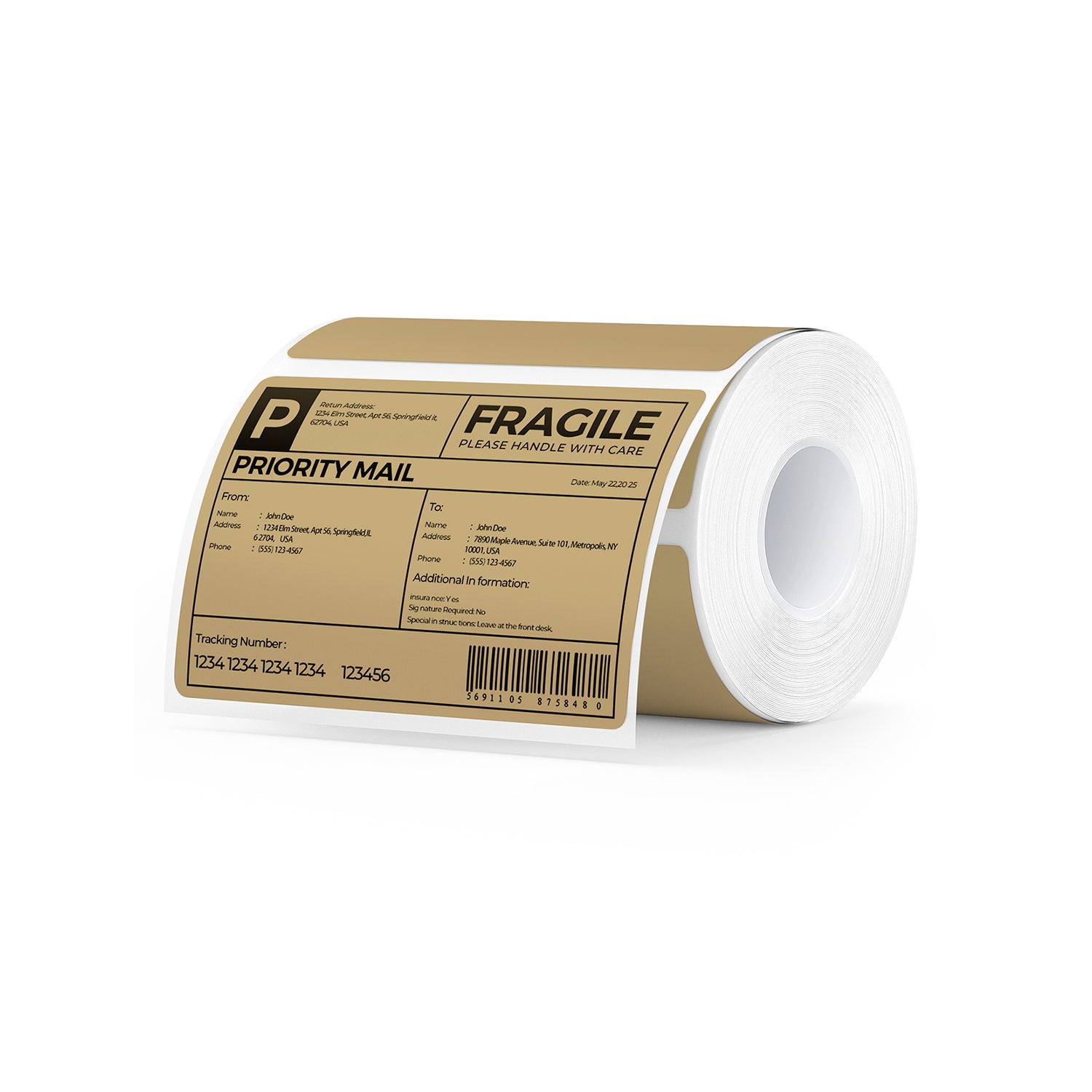 Brown Rectangle Labels