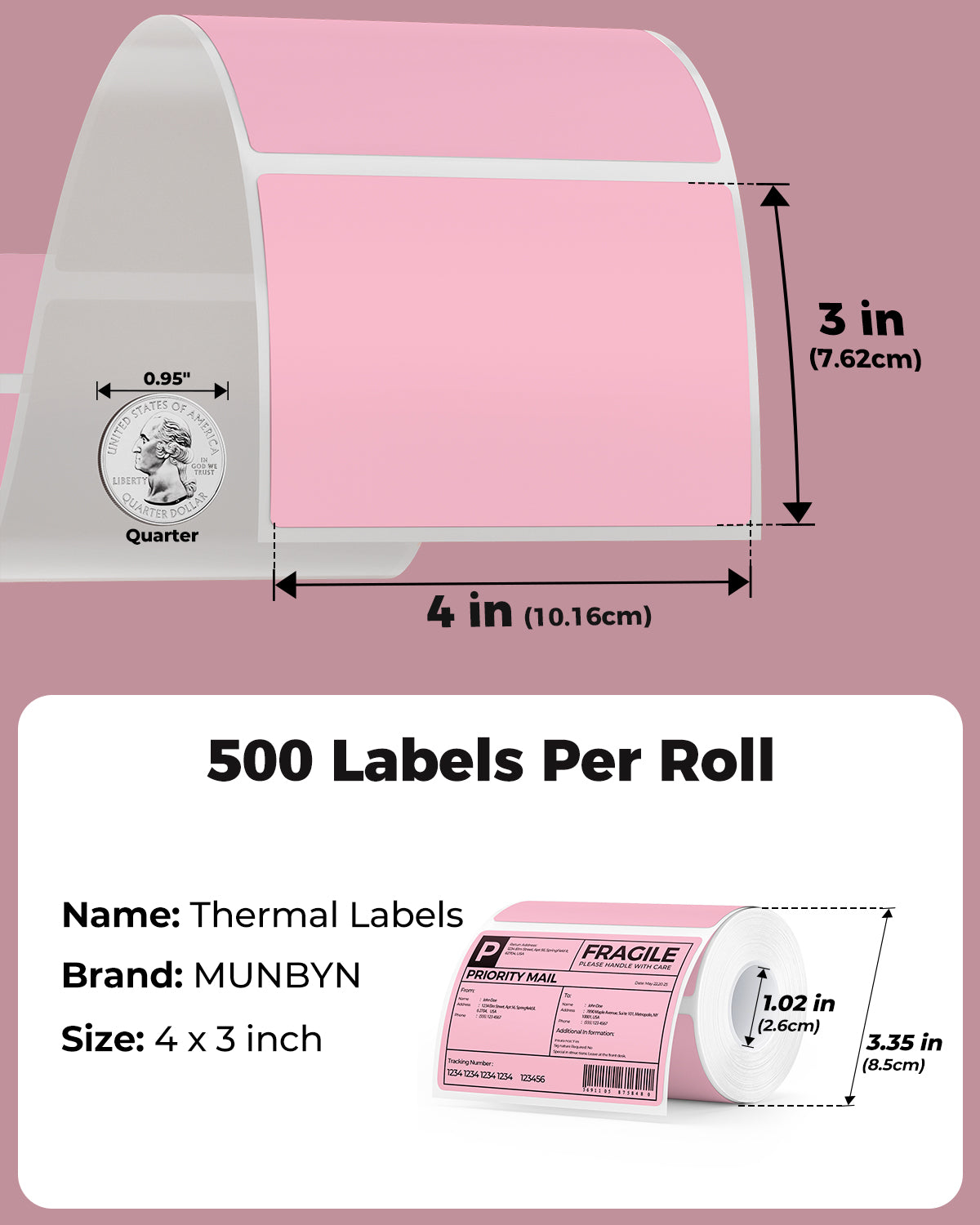 Pink Rectangle Labels