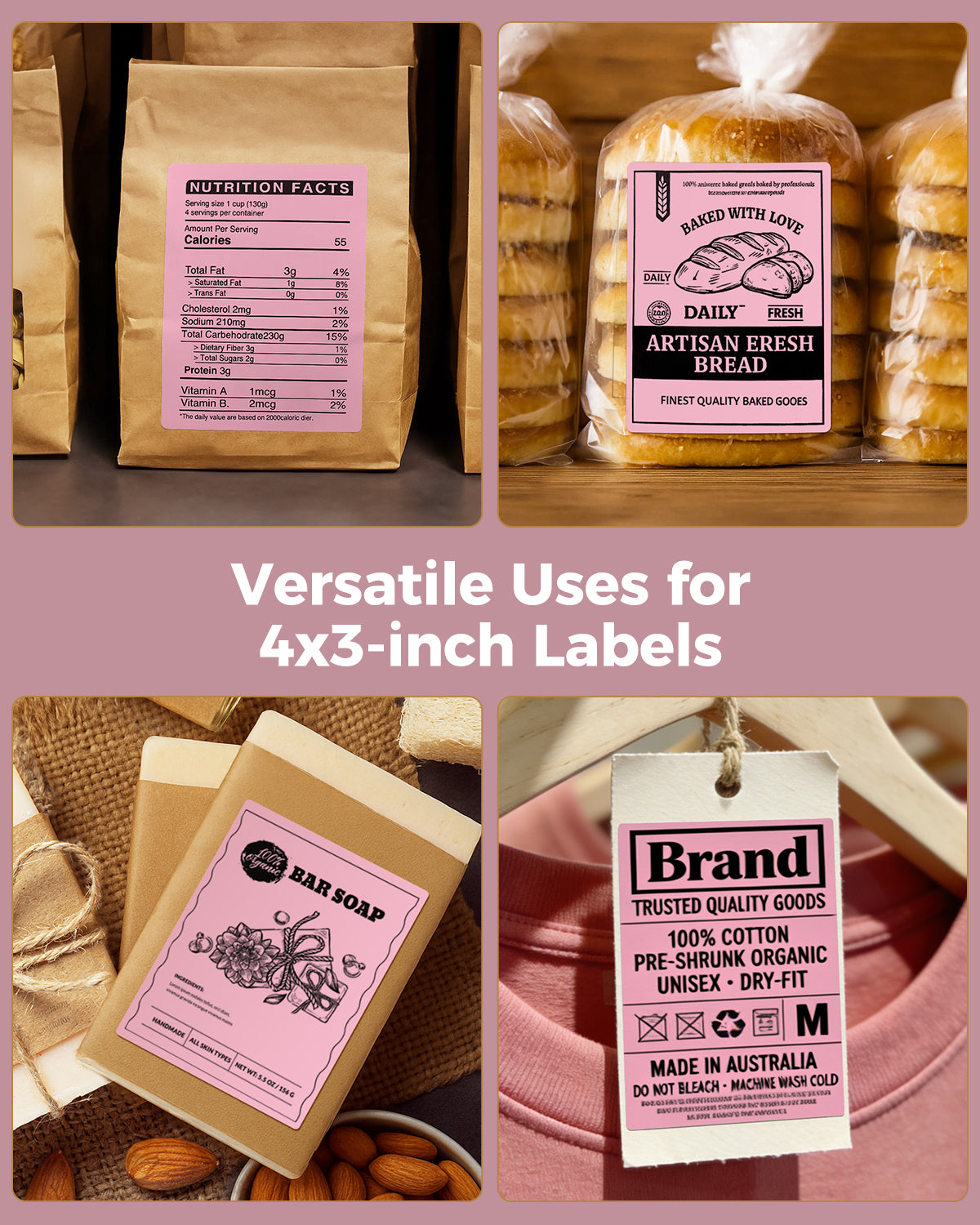 Pink Rectangle Labels