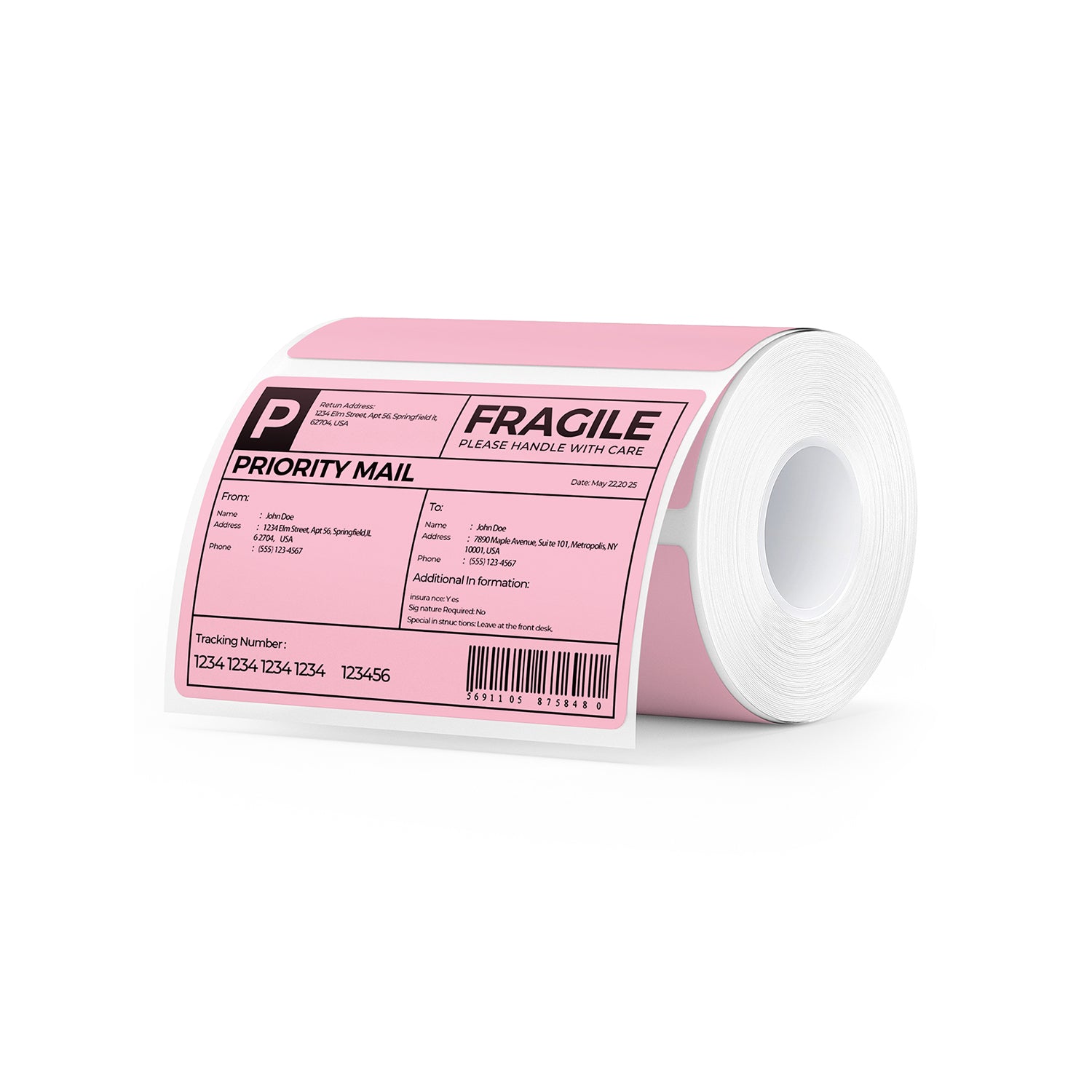 Pink Rectangle Labels