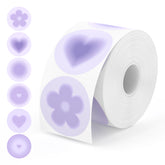 Elevate your labeling game with MUNBYN's 6-in-1 Purple Decorative Round Label Rolls, where each roll has six charming purple patterns.