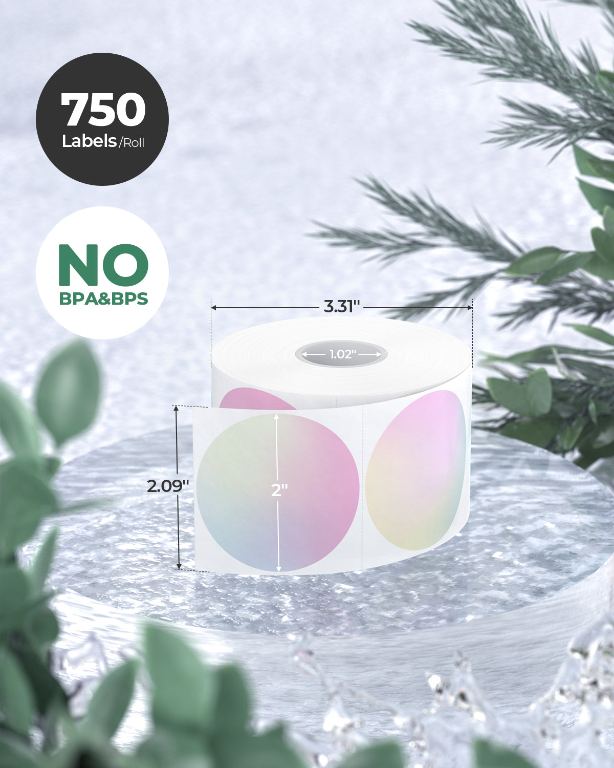 Each roll boasts an ample collection of 750 labels, with each circle label measuring 2 inches in diameter.