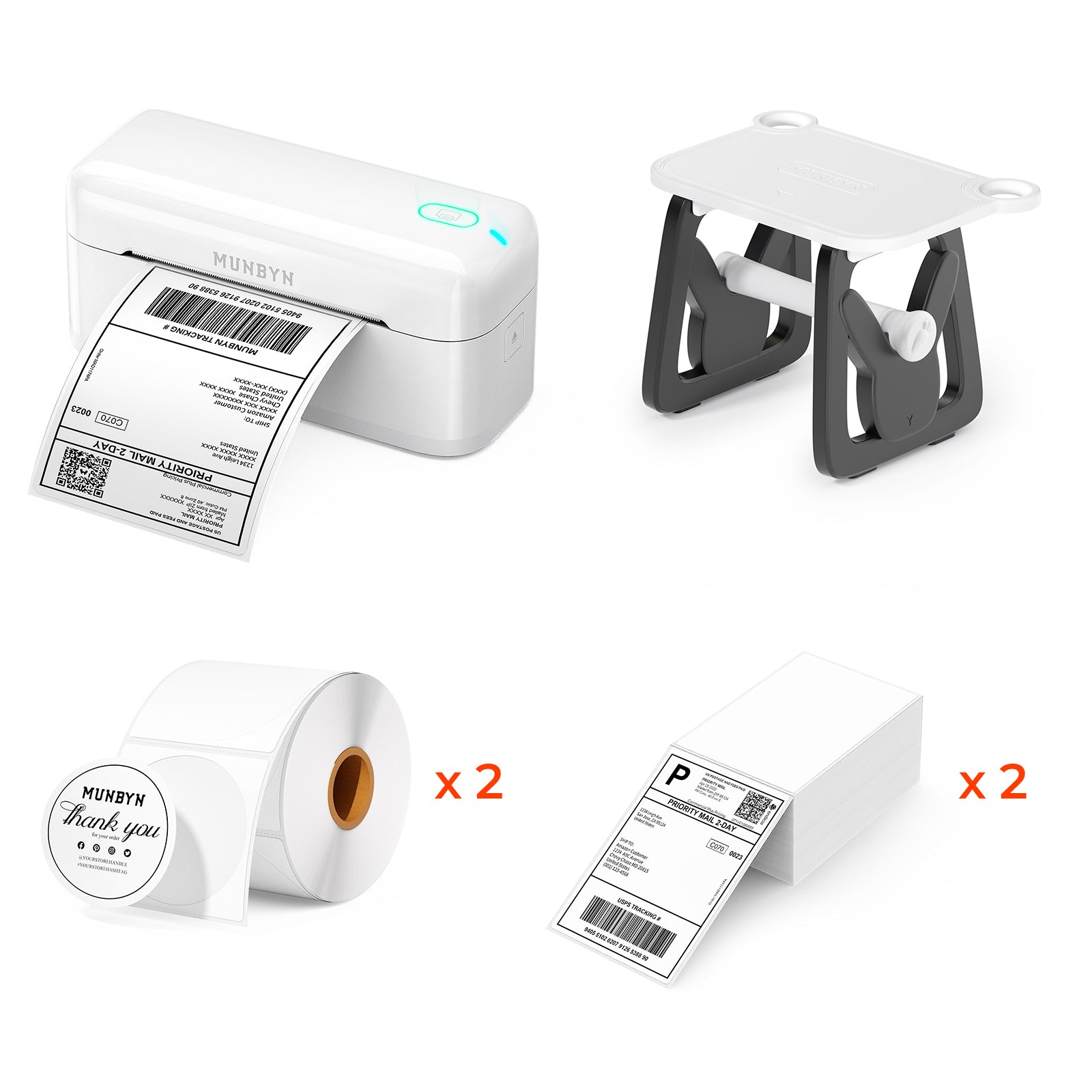 MUNBYN RealWriter 402B Bluetooth Thermal Label Printer Kits