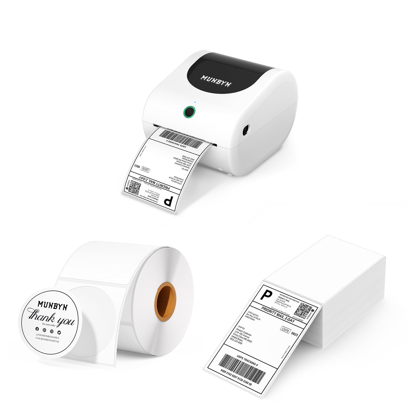 MUNBYN RW411B Bluetooth Shipping Label Printer Kits
