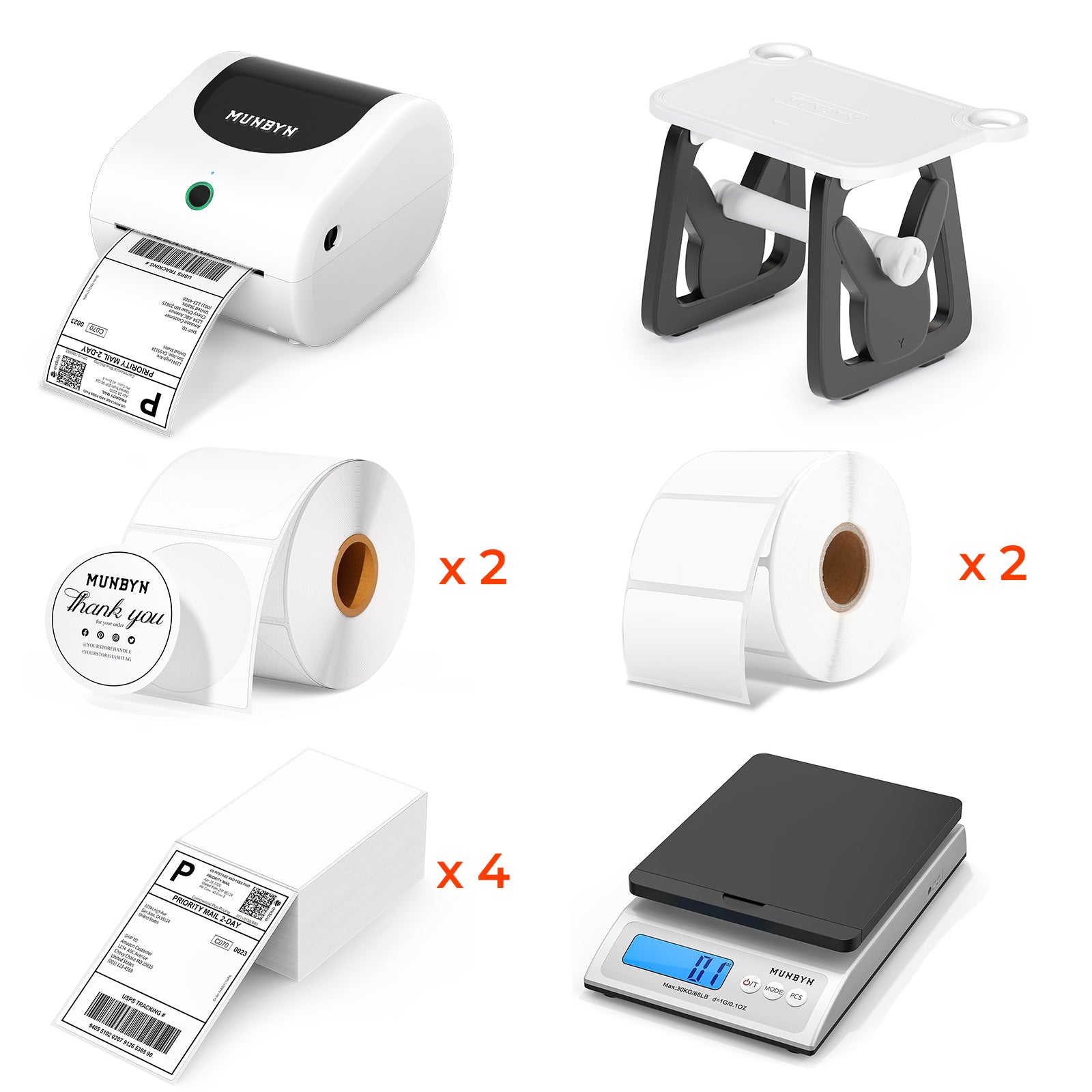 MUNBYN RW411B Bluetooth Shipping Label Printer Kits