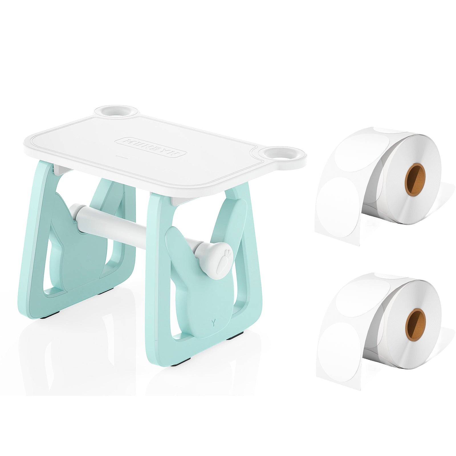 Pairing the label holder with two rolls of thermal labels eases the printing task.