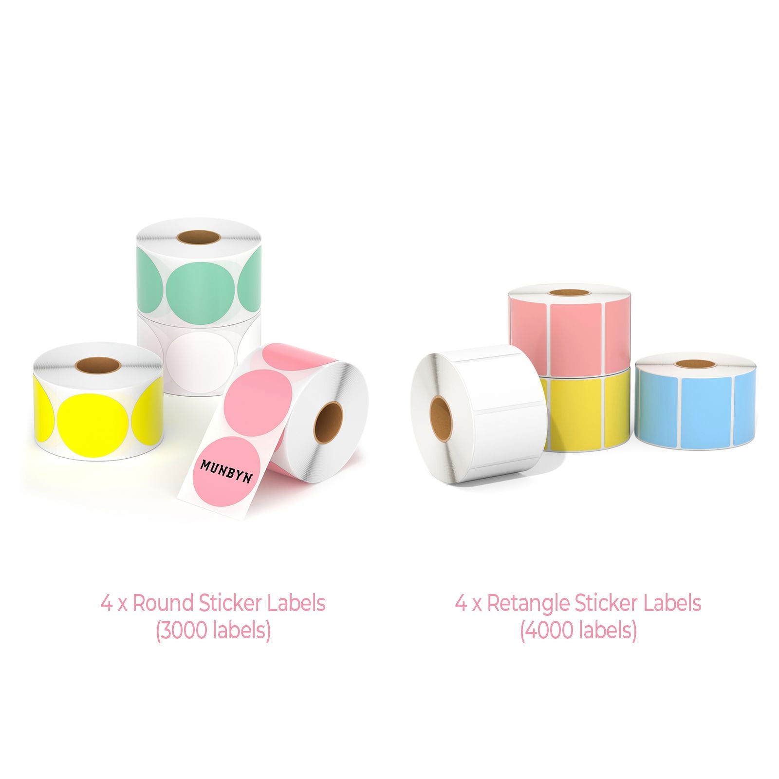 munbyn thermal labels, munbyn labels, munbyn stickers, box labels, circle stickers, round stickers, round sticker labels, circle sticker labels, printing label, thank you stickers, square labels, rectangle labels