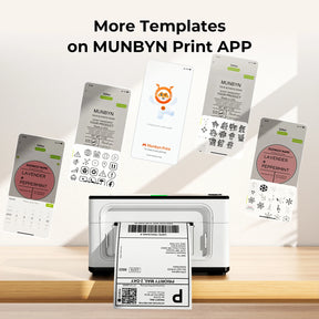 MUNBYN Wireless Shipping Label Printer P941B comes with a user-friendly app that allows you to create and print labels with ease.