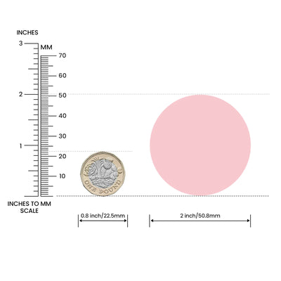 MUNBYN direct thermal circle labels are 51mm x 51mm.