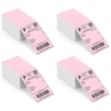 4" x 6" Pink Fan-fold Shippng Labels for Ecommerce Orders
