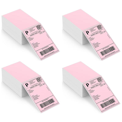 4" x 6" Pink Fan-fold Shippng Labels for Ecommerce Orders