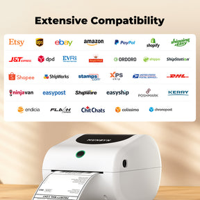 MUNBYN 411B Bluetooth label printer supports various sales and shipping platforms, making it ideal for business use.