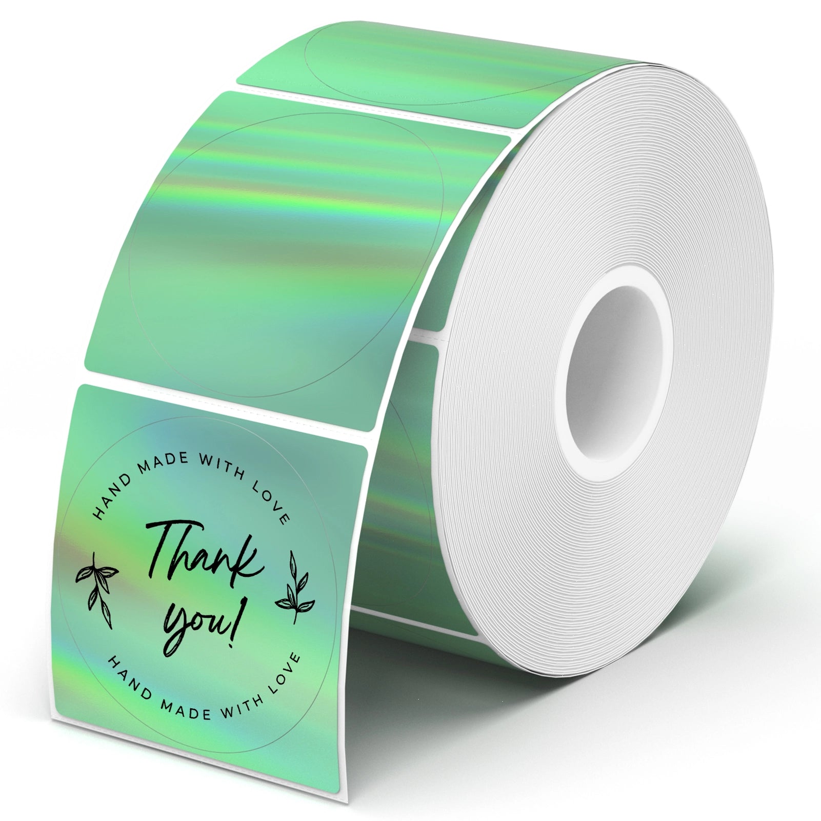 MUNBYN 2" Circle Holographic Sticker Thermal Labels | Green