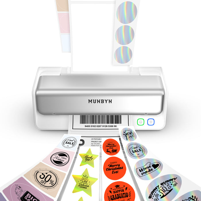 MUNBYN 405B Dual Color Label Printer Replaceable Print-Head Bluetooth Thermal Label Printer 405B with Label Holder, Dual Color Printer-image-405B-UK-1