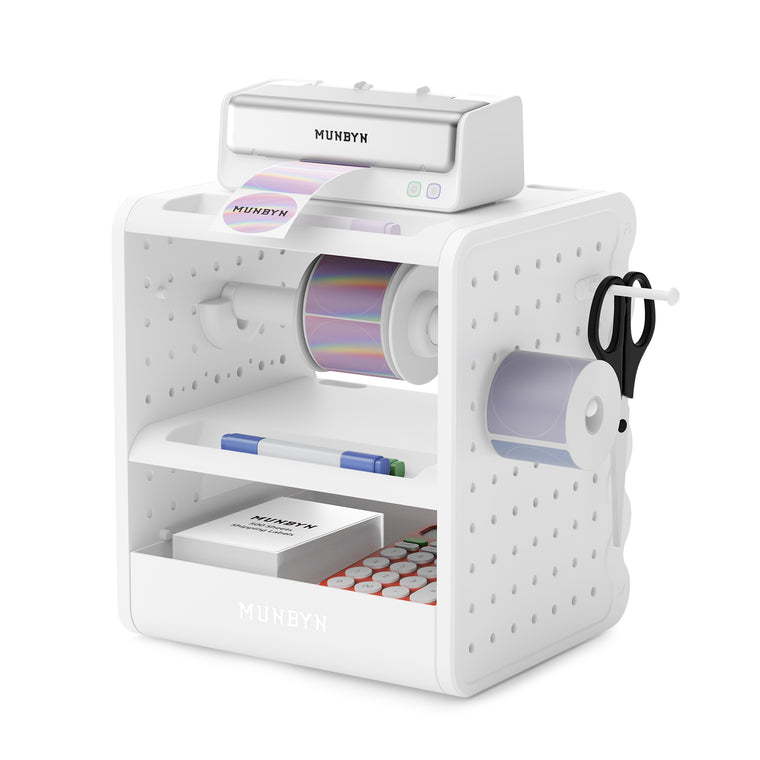 MUNBYN ILH03 5-in-1 Label Holder and Desk Organizer