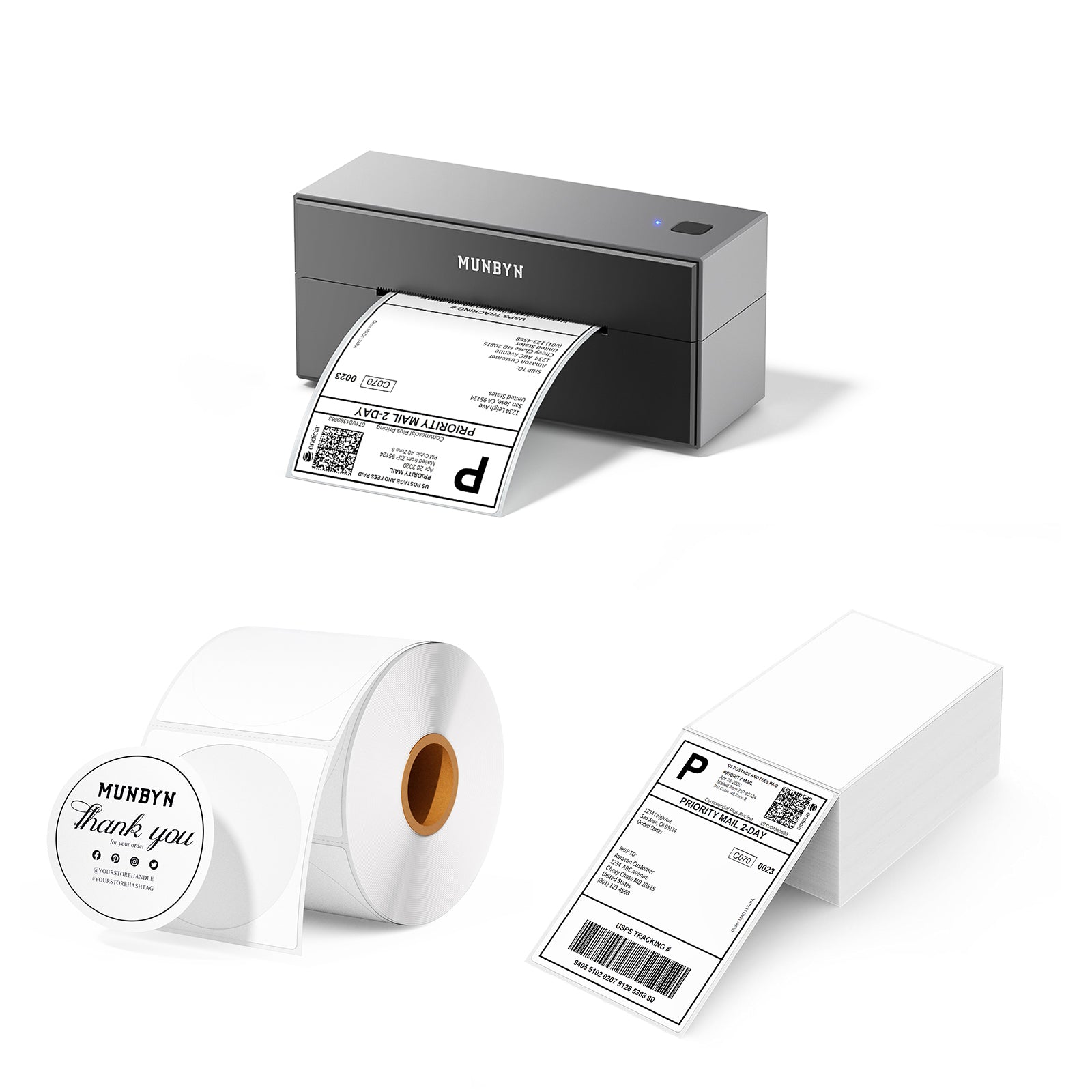 MUNBYN Bluetooth Thermal Label Printer 129B Kits