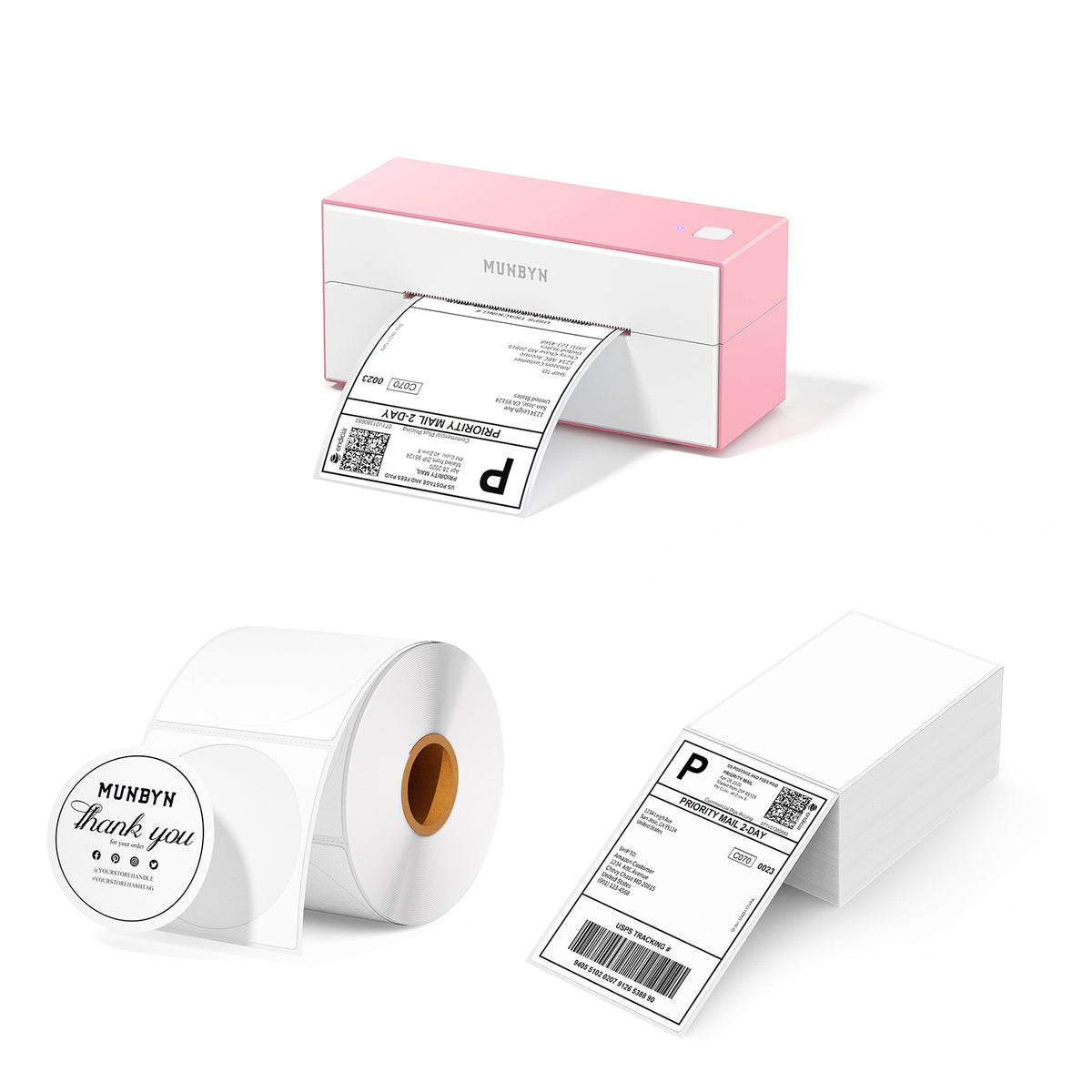 MUNBYN Bluetooth Thermal Label Printer 129B Kits