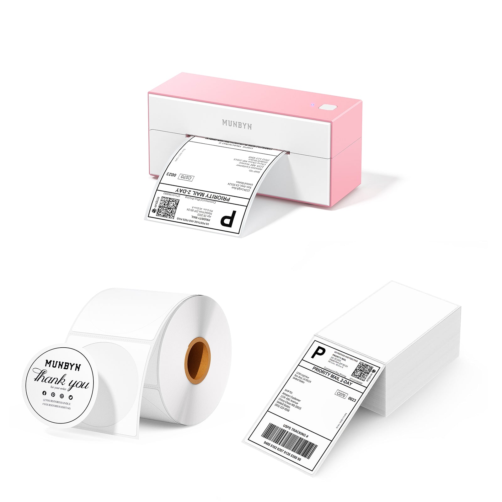 MUNBYN Bluetooth Thermal Label Printer 129B Kits
